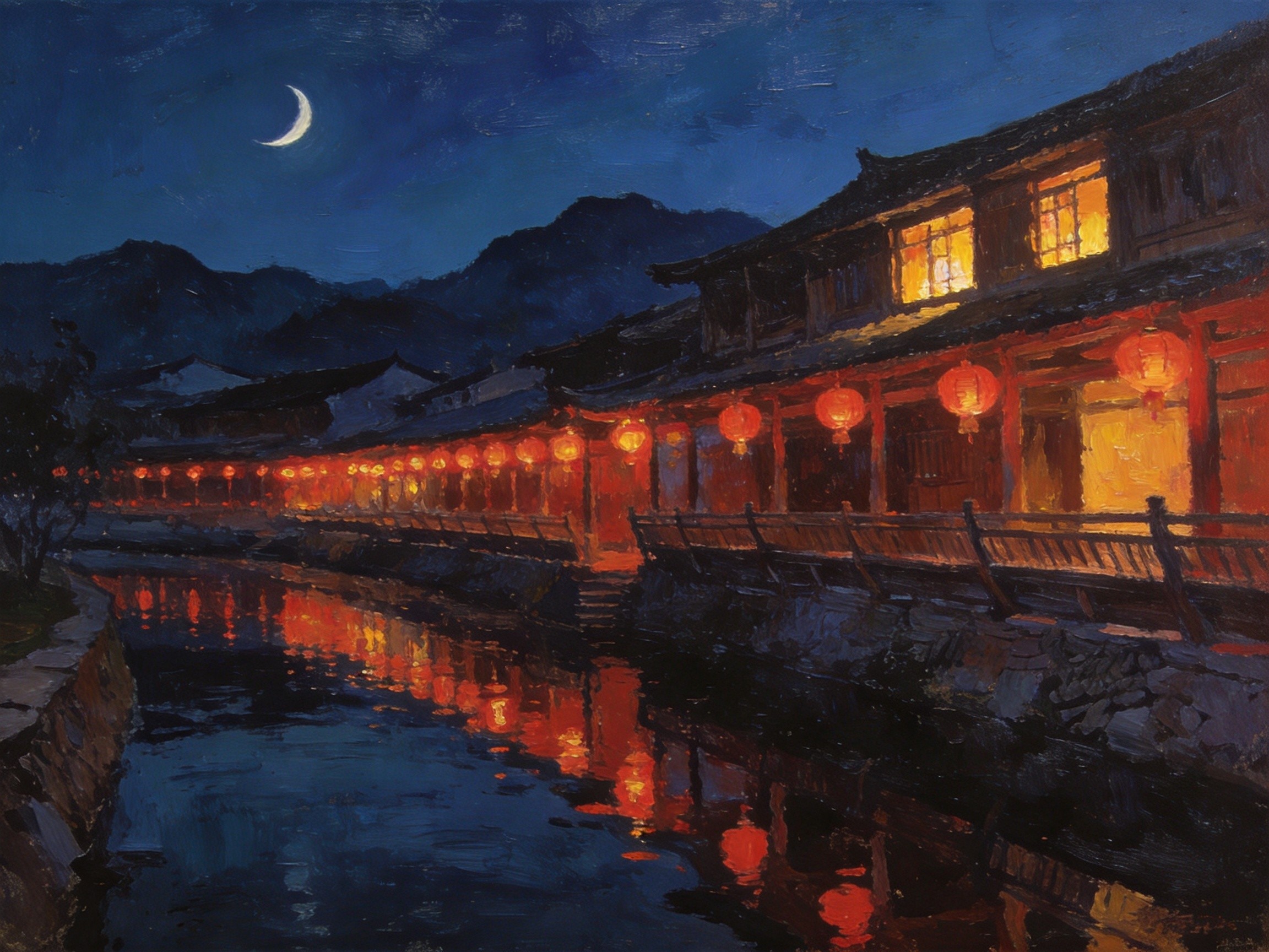 熟溪廊桥夜色