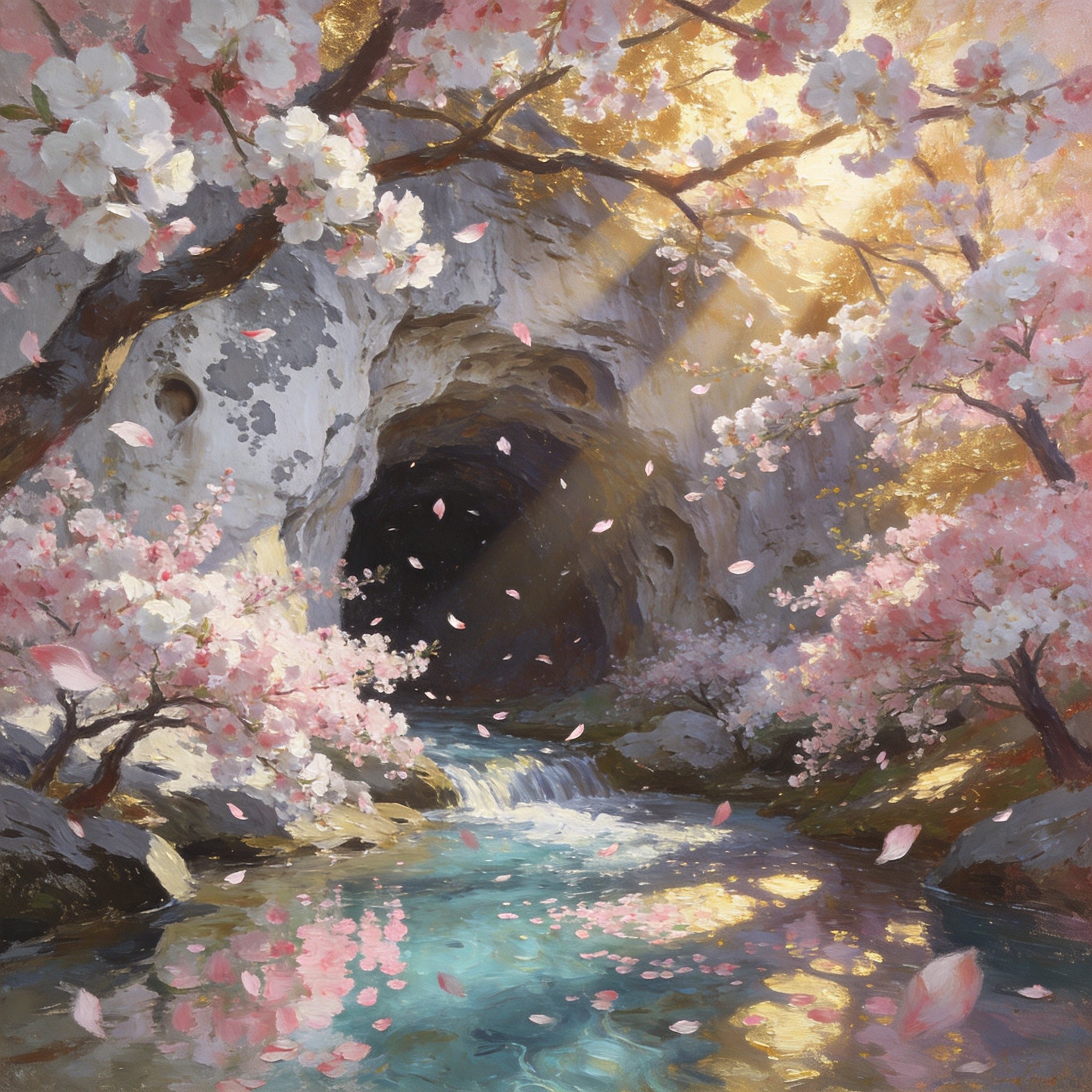 桃花源洞口桃花红