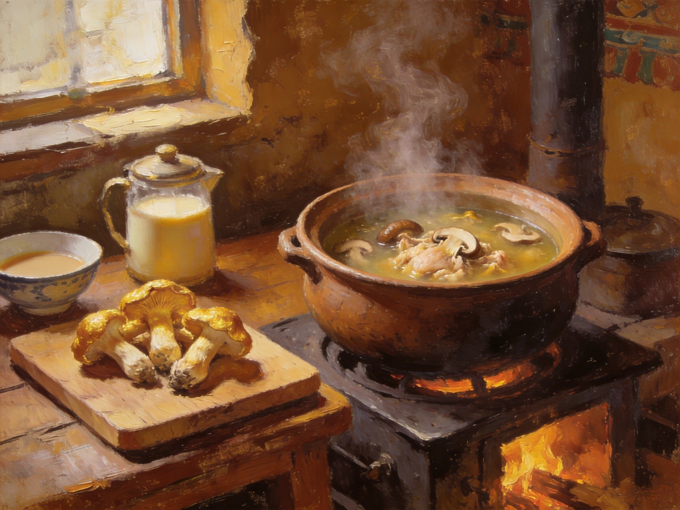松茸炖鸡鲜透汤
