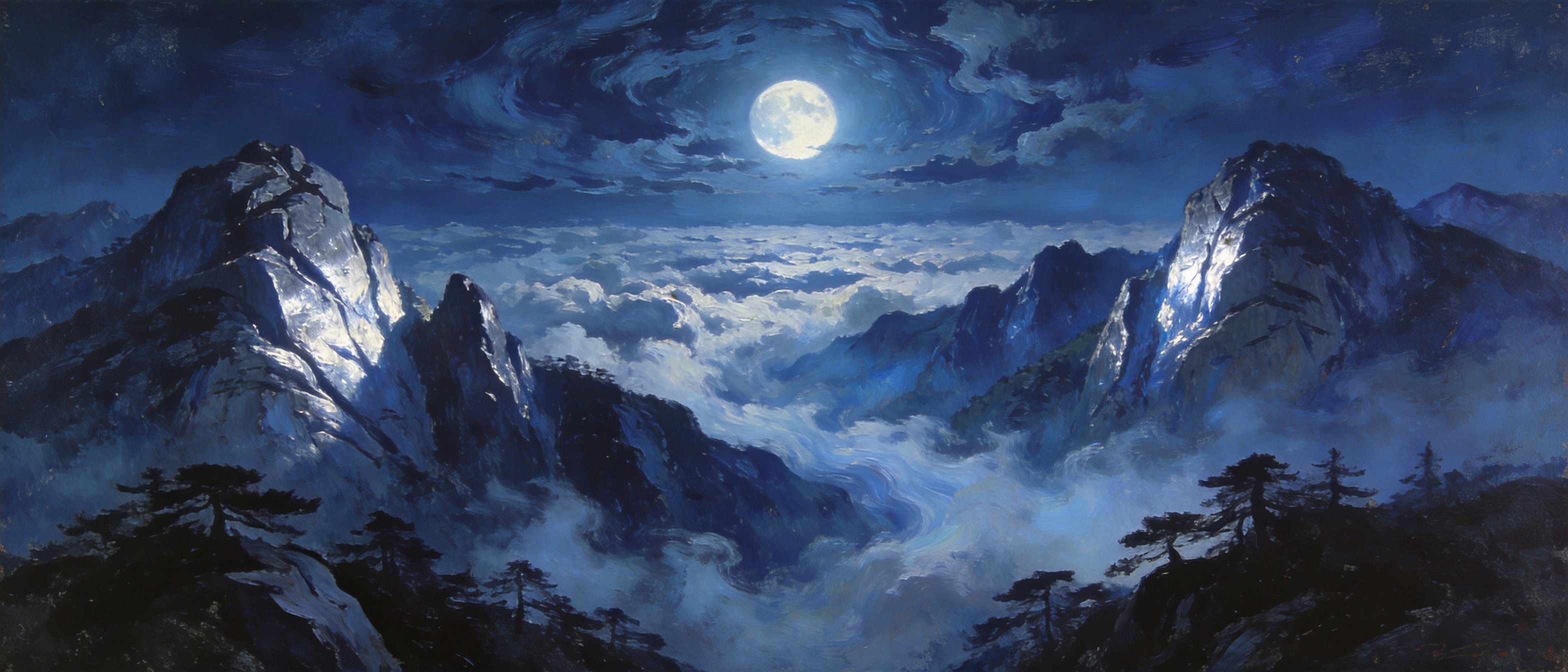 大别山云海月升