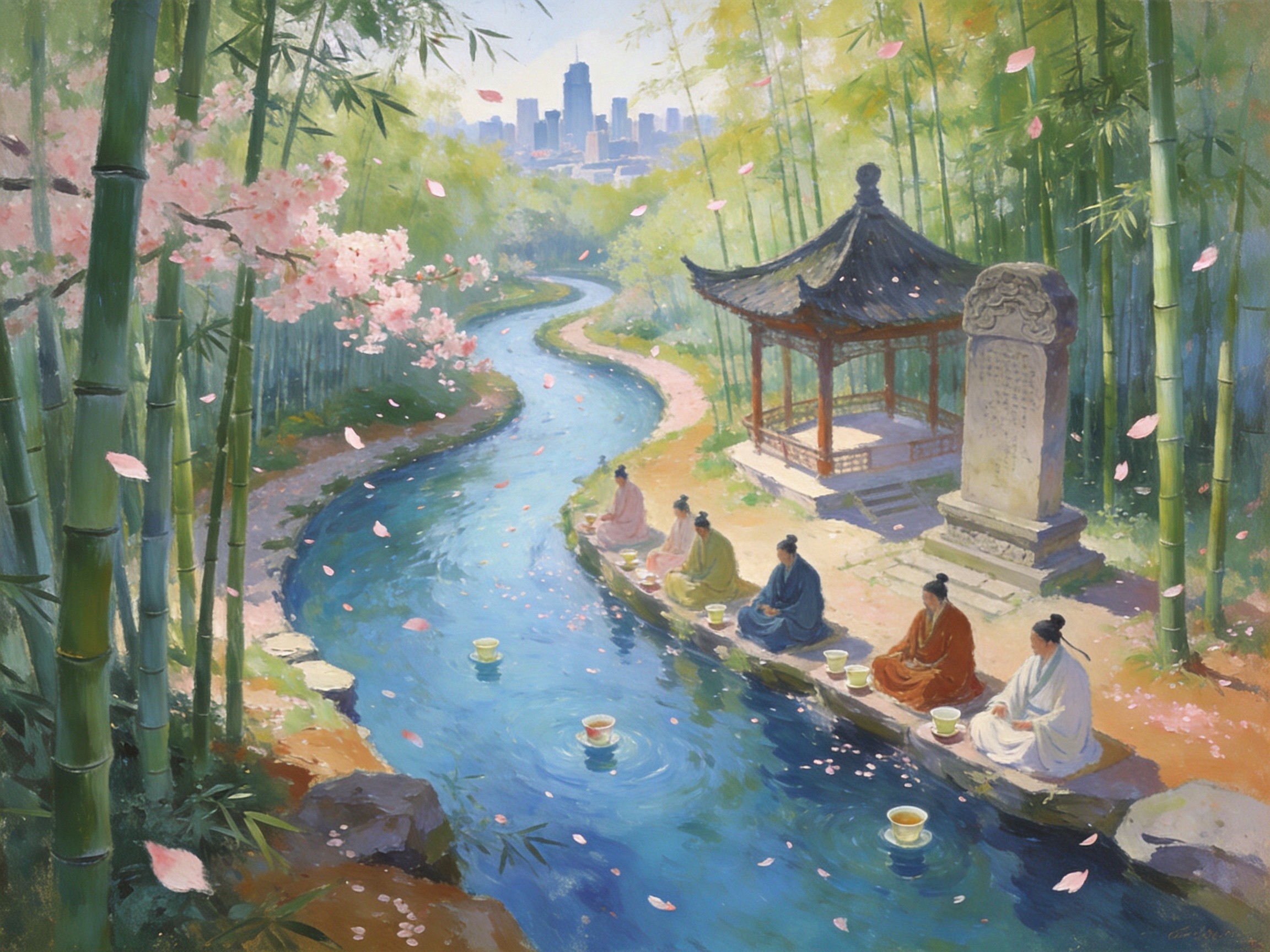 兰亭曲水流觞与越城全景