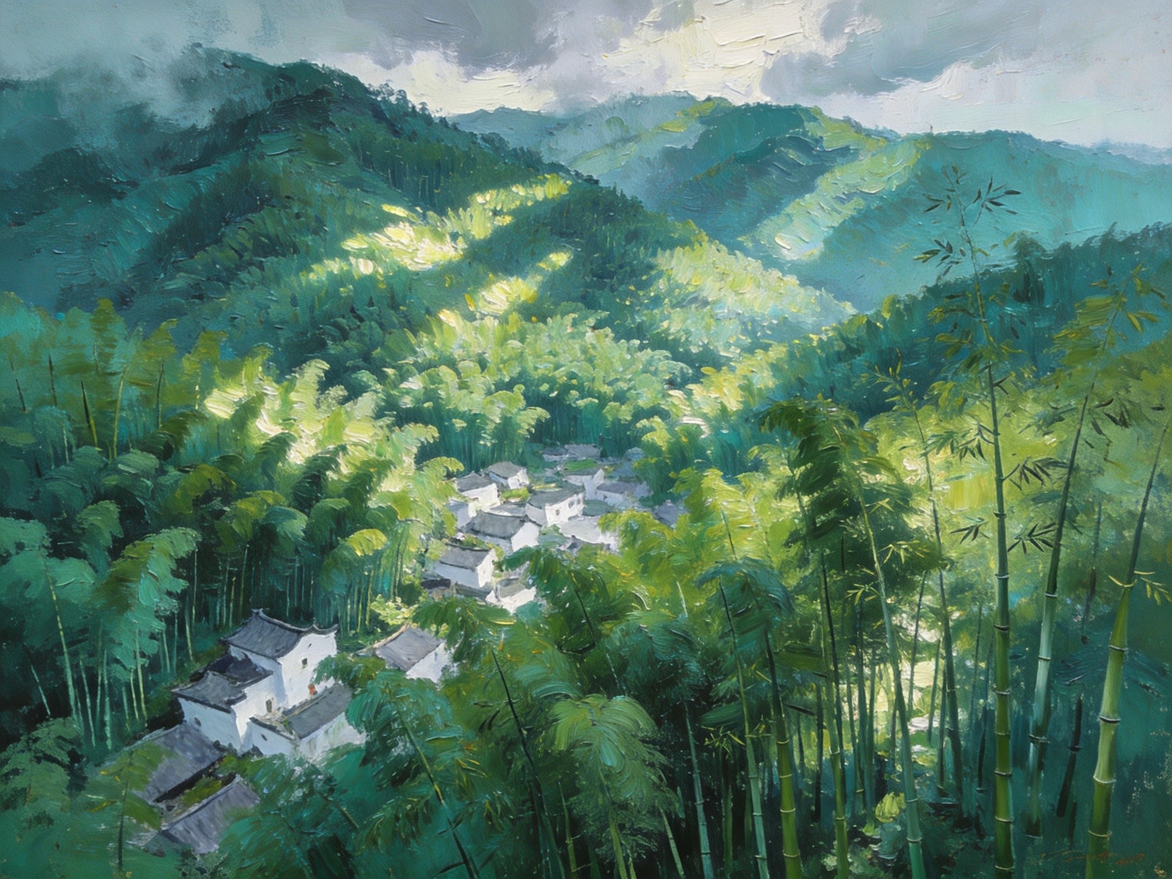茶坪竹海灯火阑珊