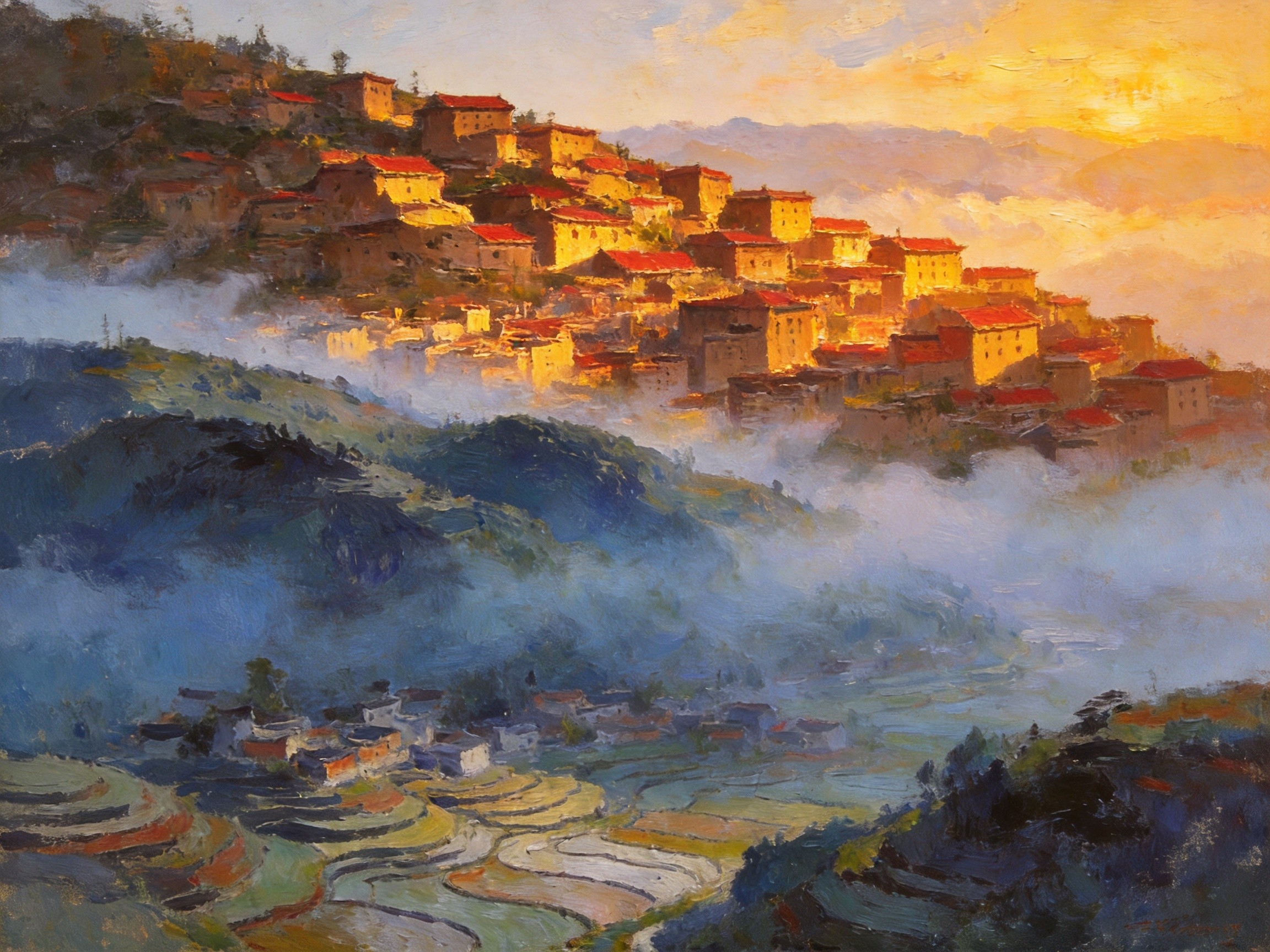 泸西全景画卷：山为骨架水为裳，一洞一村一汪漾