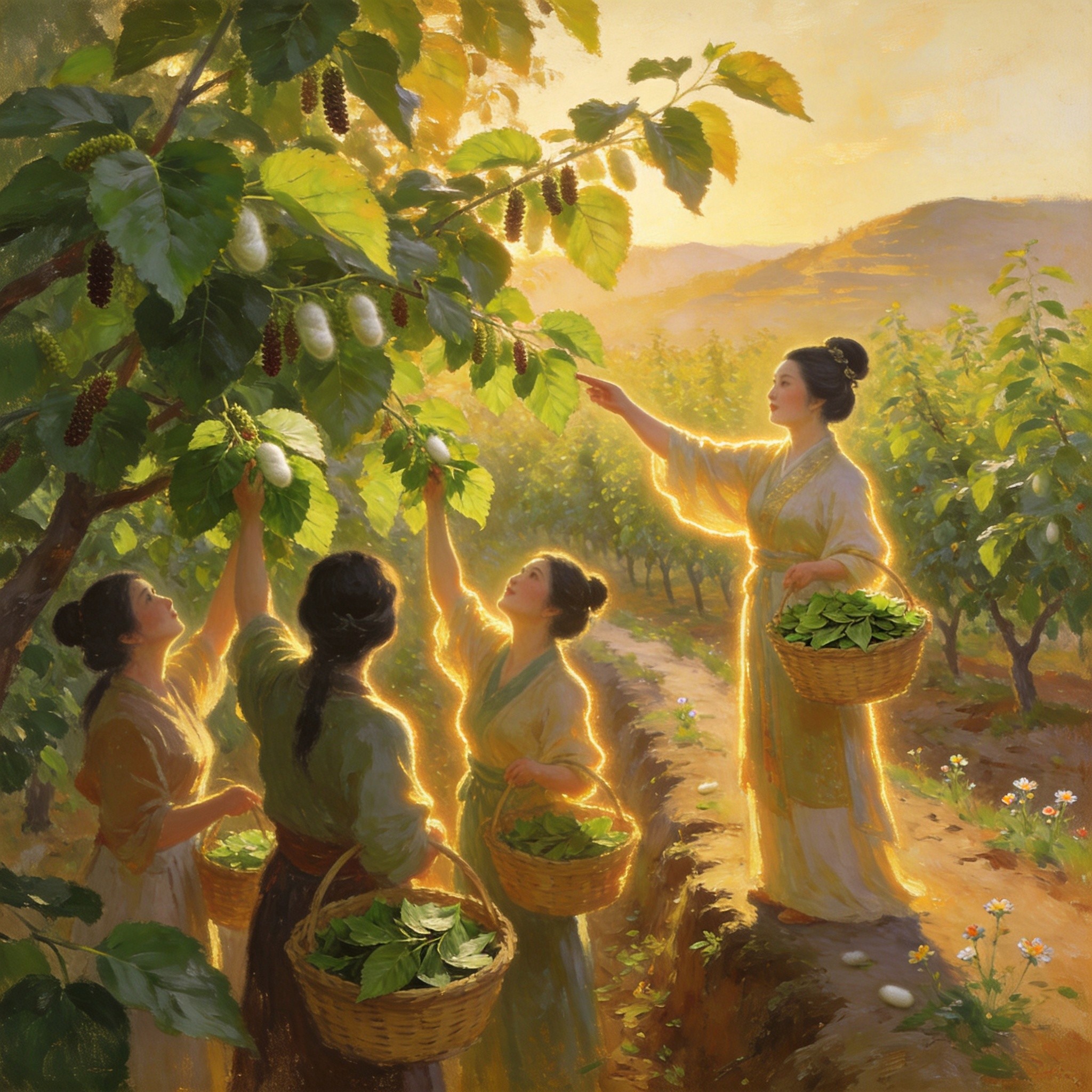 嫘祖陵前春社鼓，千年犹唱采桑篇