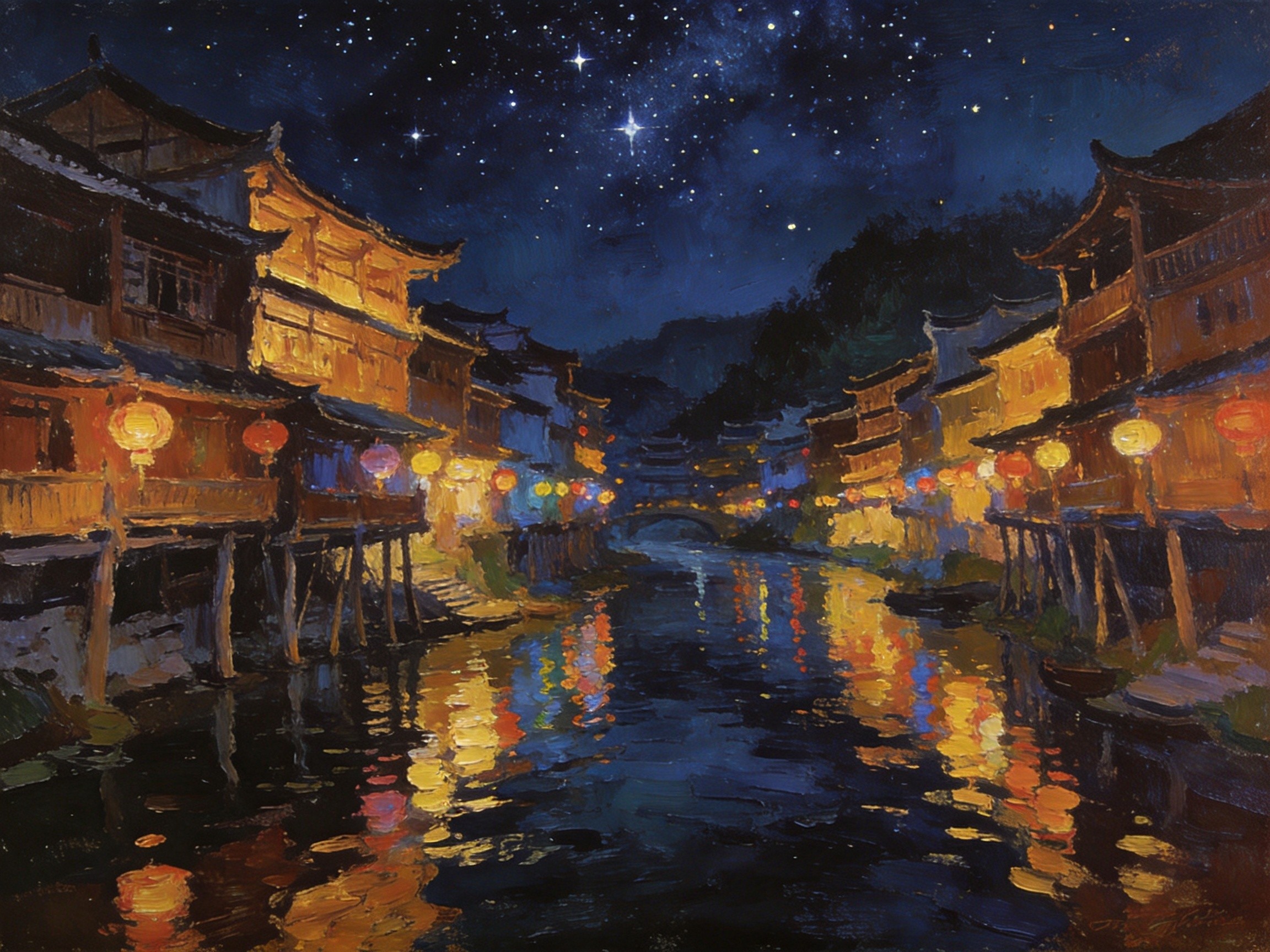 贡水河夜景