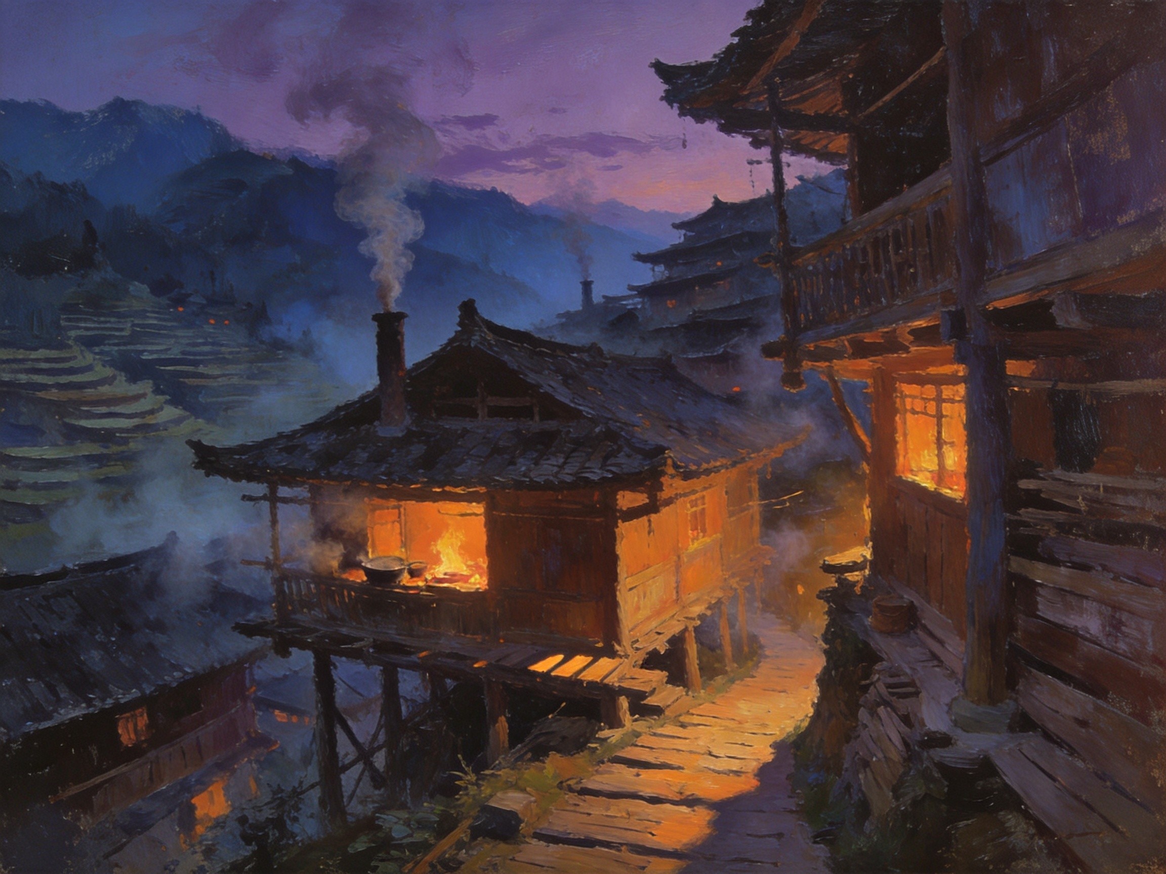 芦笙踩堂歌舞飞扬·油画意境