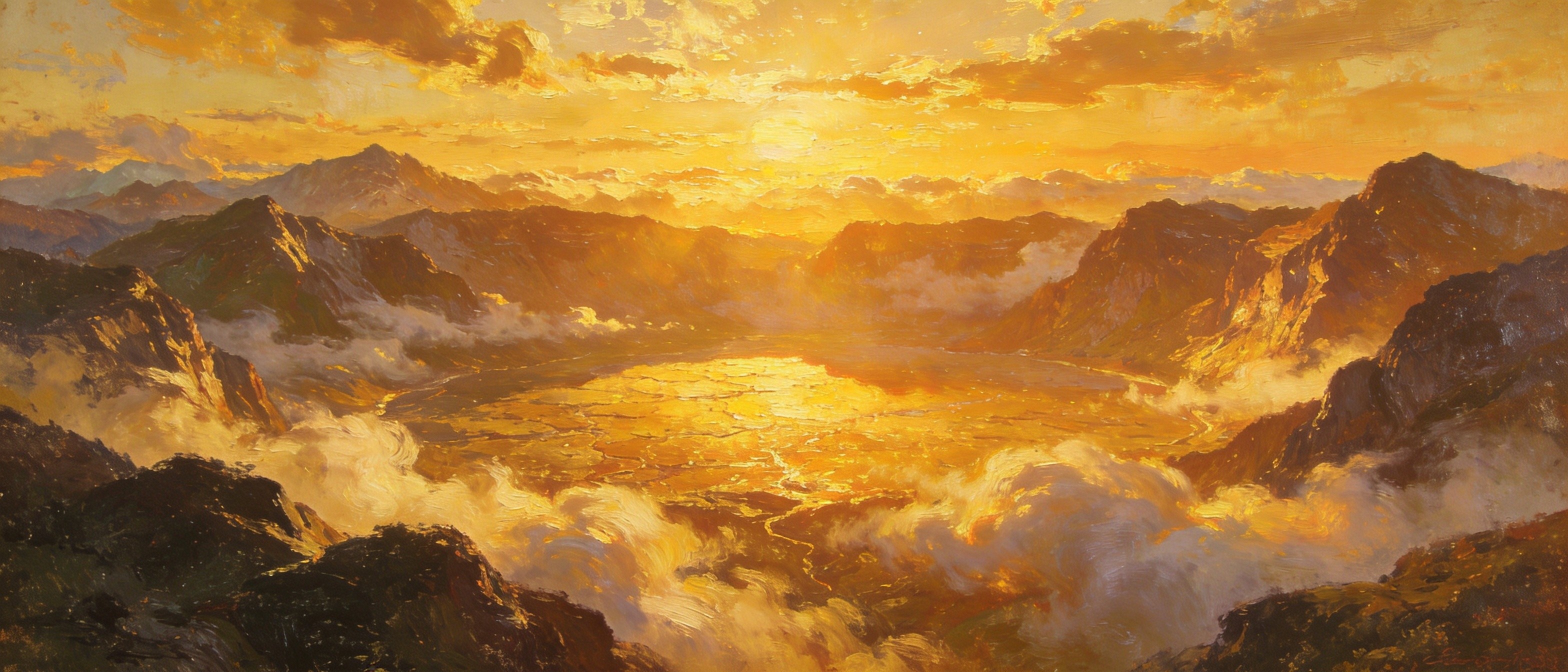 空山天盆云作海