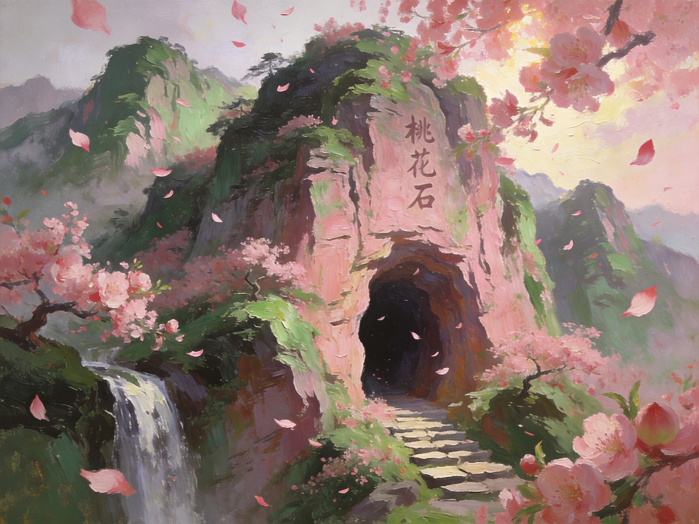桃花岩峭壁幽洞