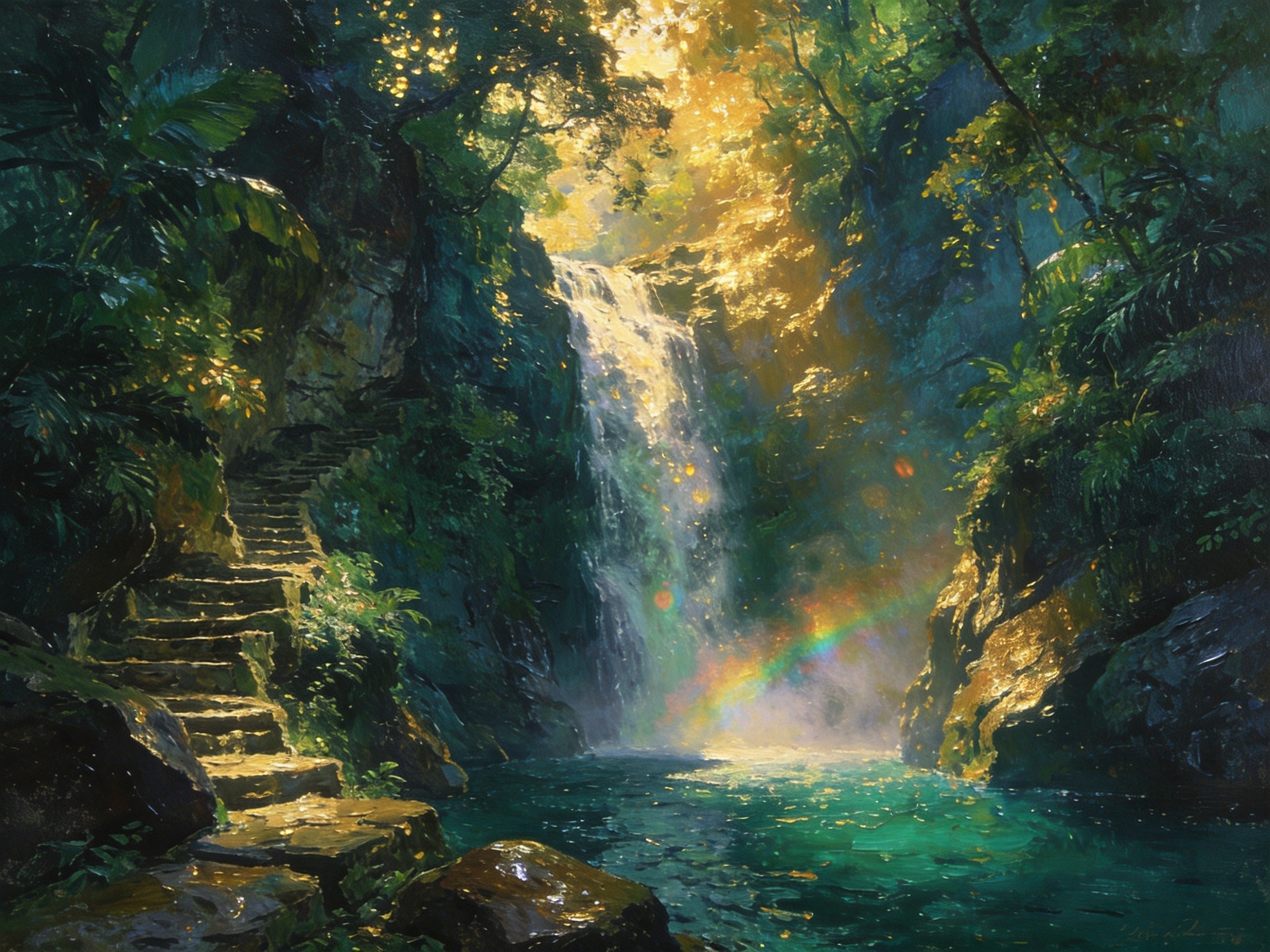 瑶溪泷瀑·古塔倚云