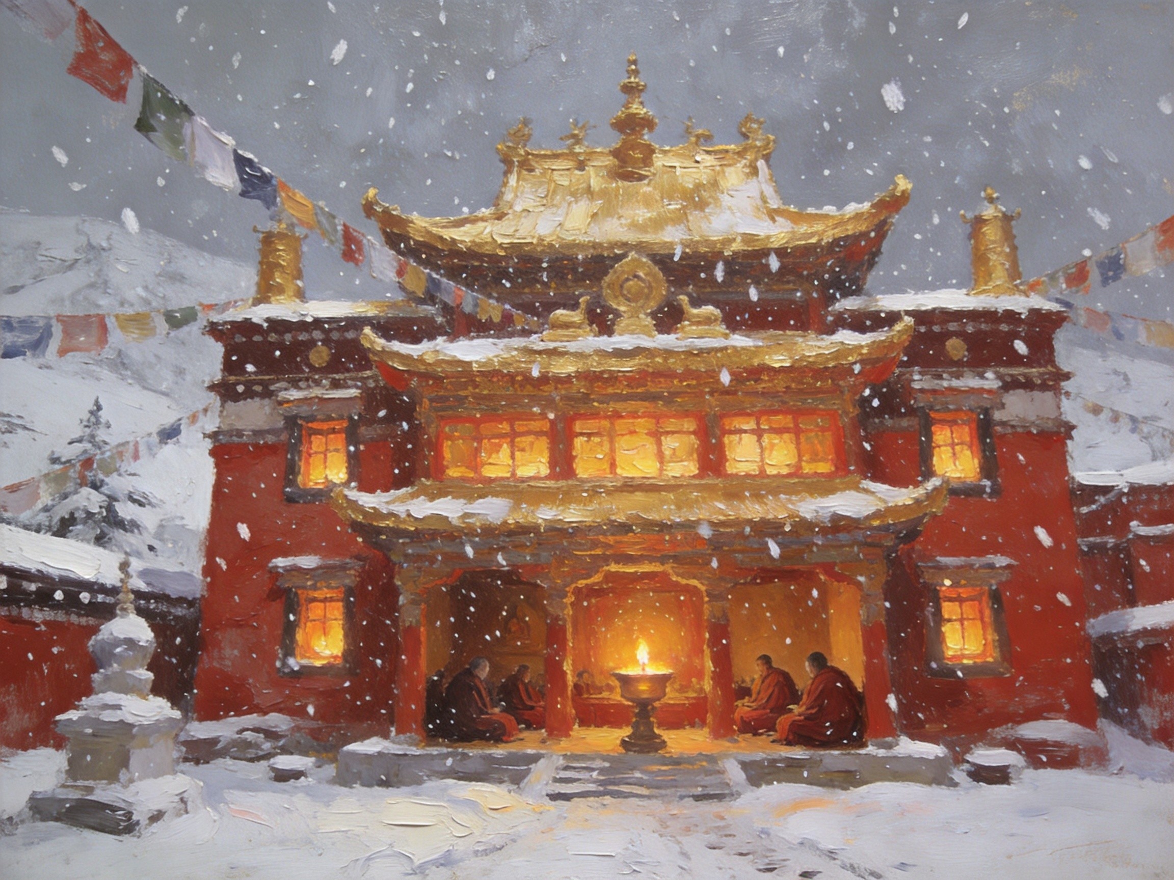 格聂神山峰似戟