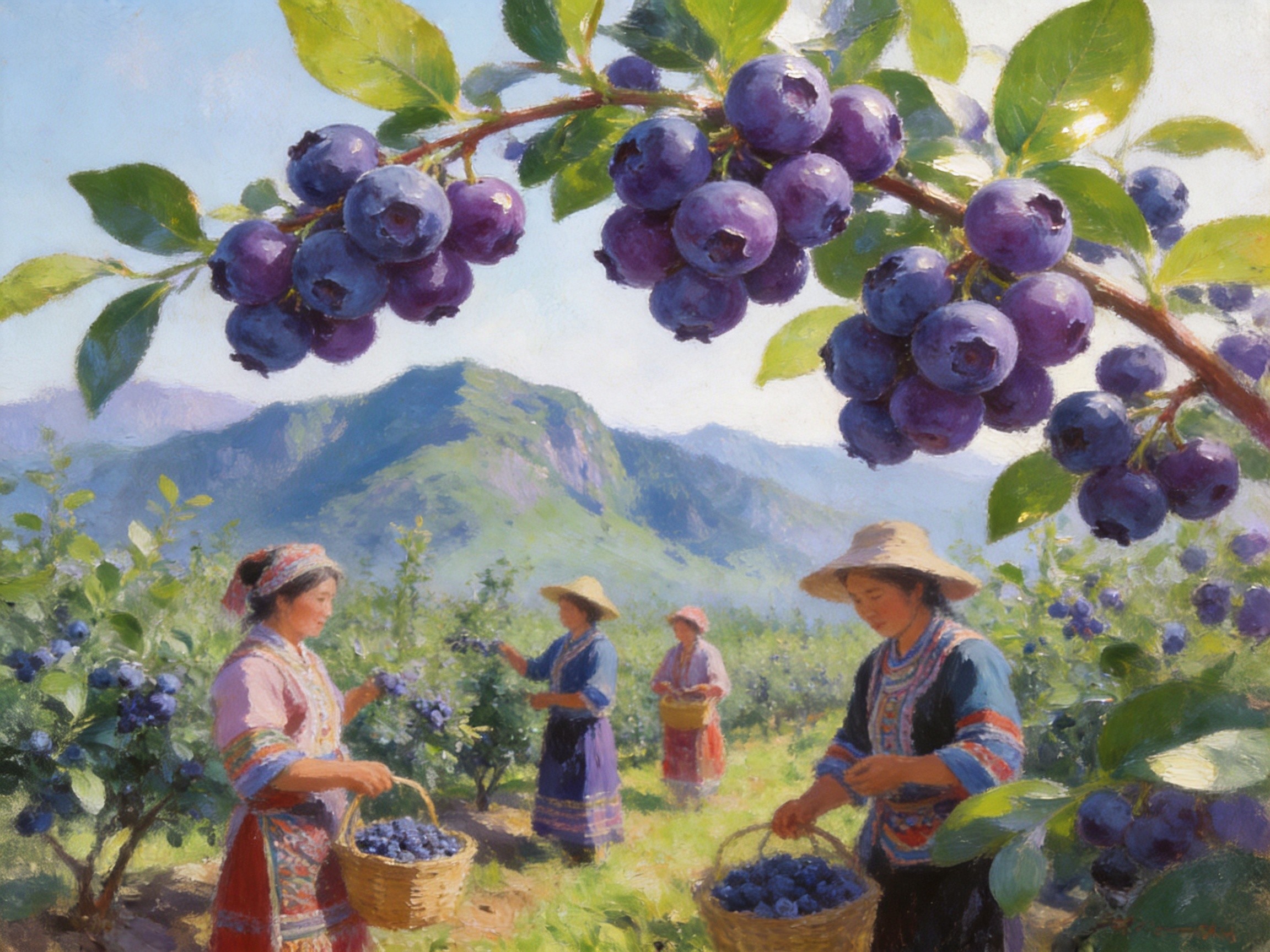 蓝紫染山坳