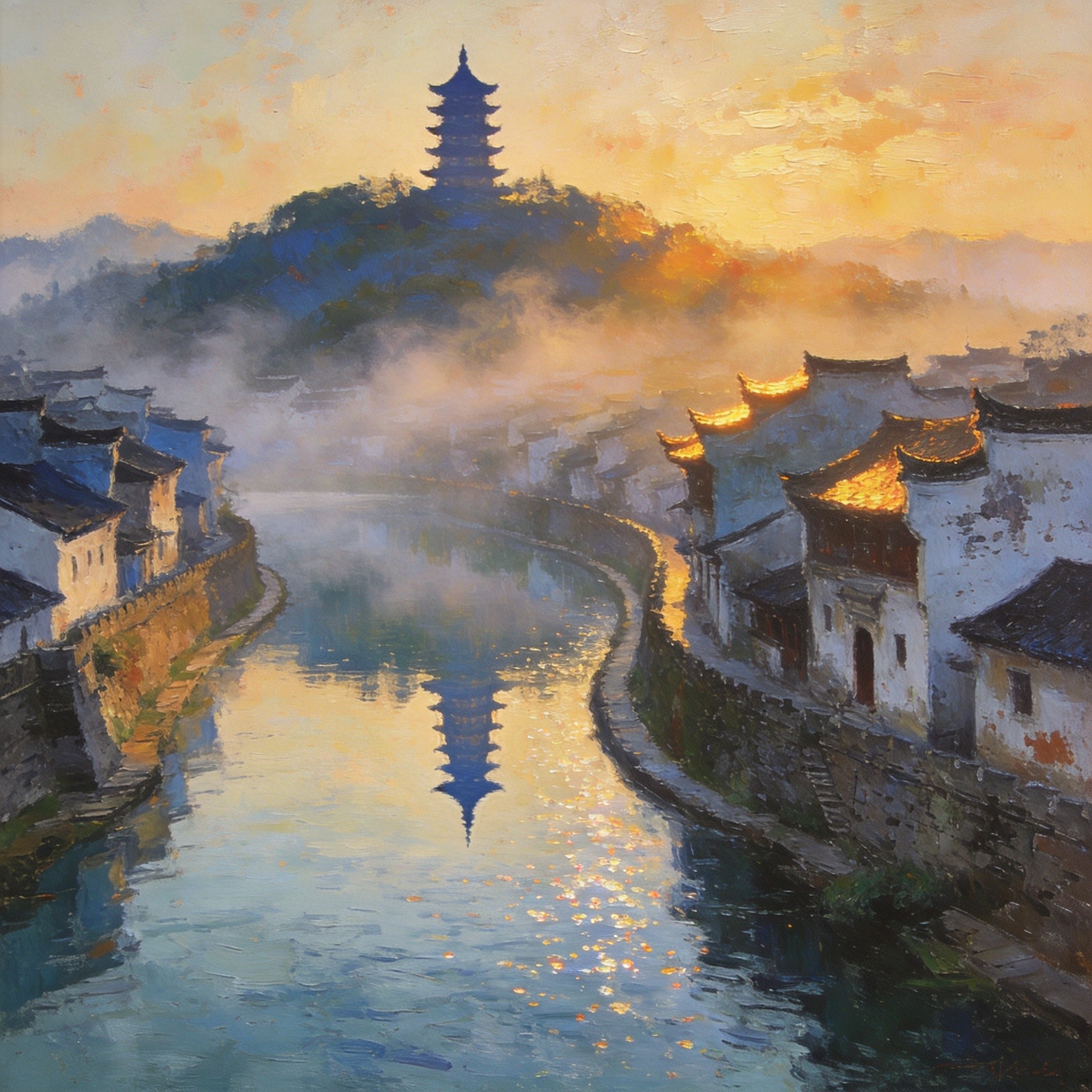 鄱阳古城与饶河风光