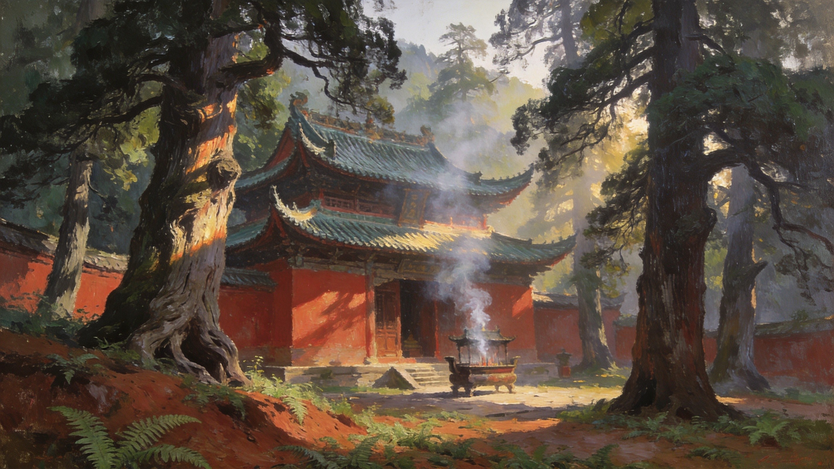 七曲山上柏森森，文昌祖庭香火深