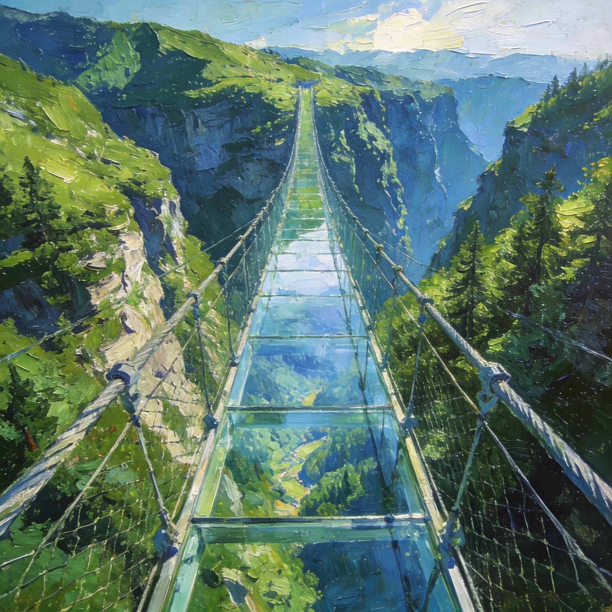 玻璃吊桥峡谷云端