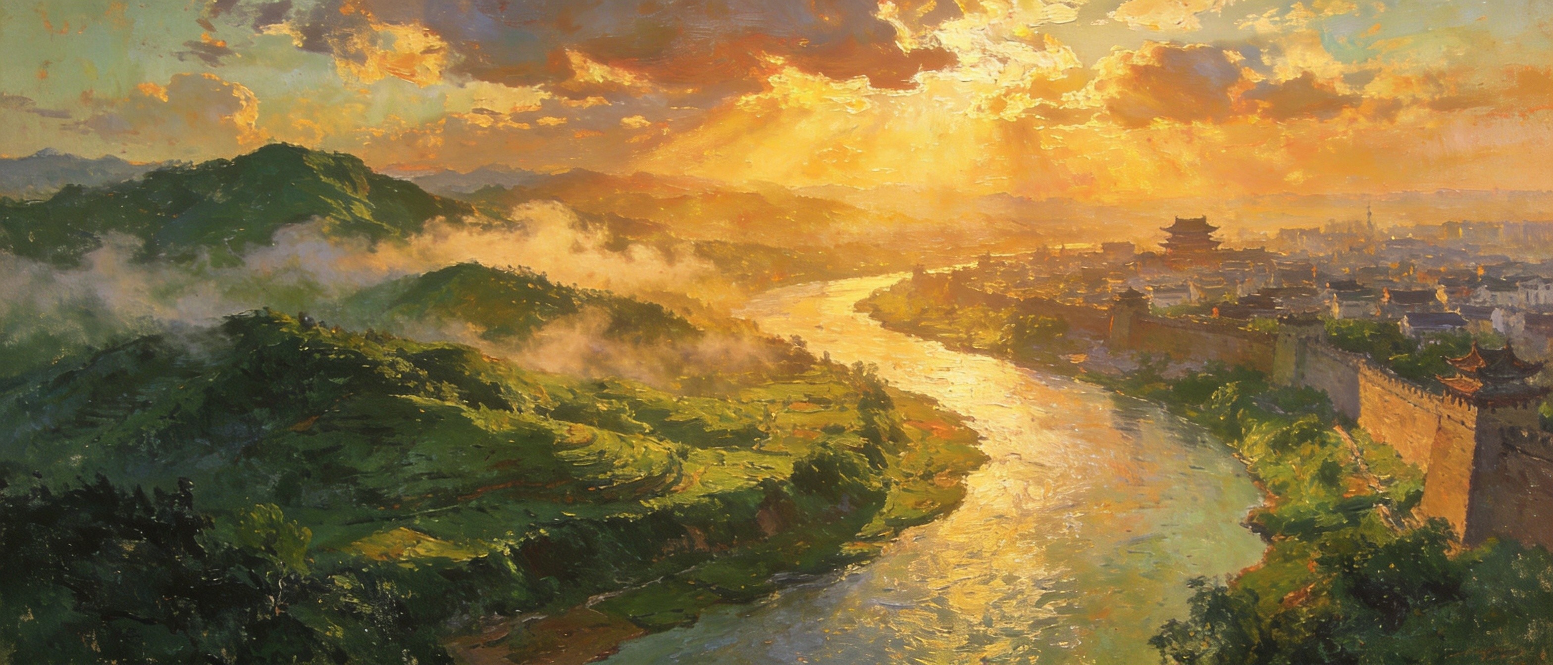 淮河蓼城烟岚画卷