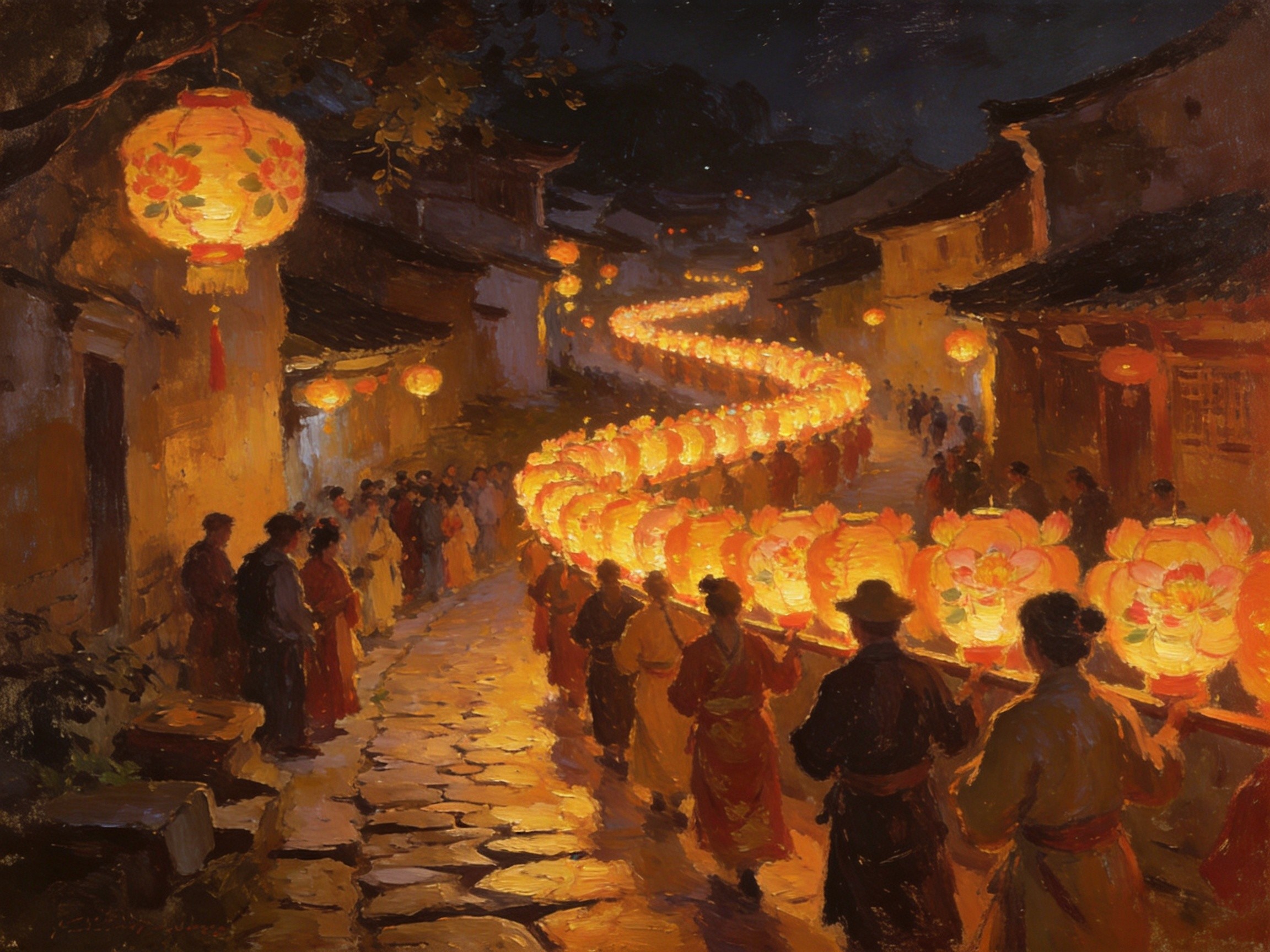 六双花灯巡游