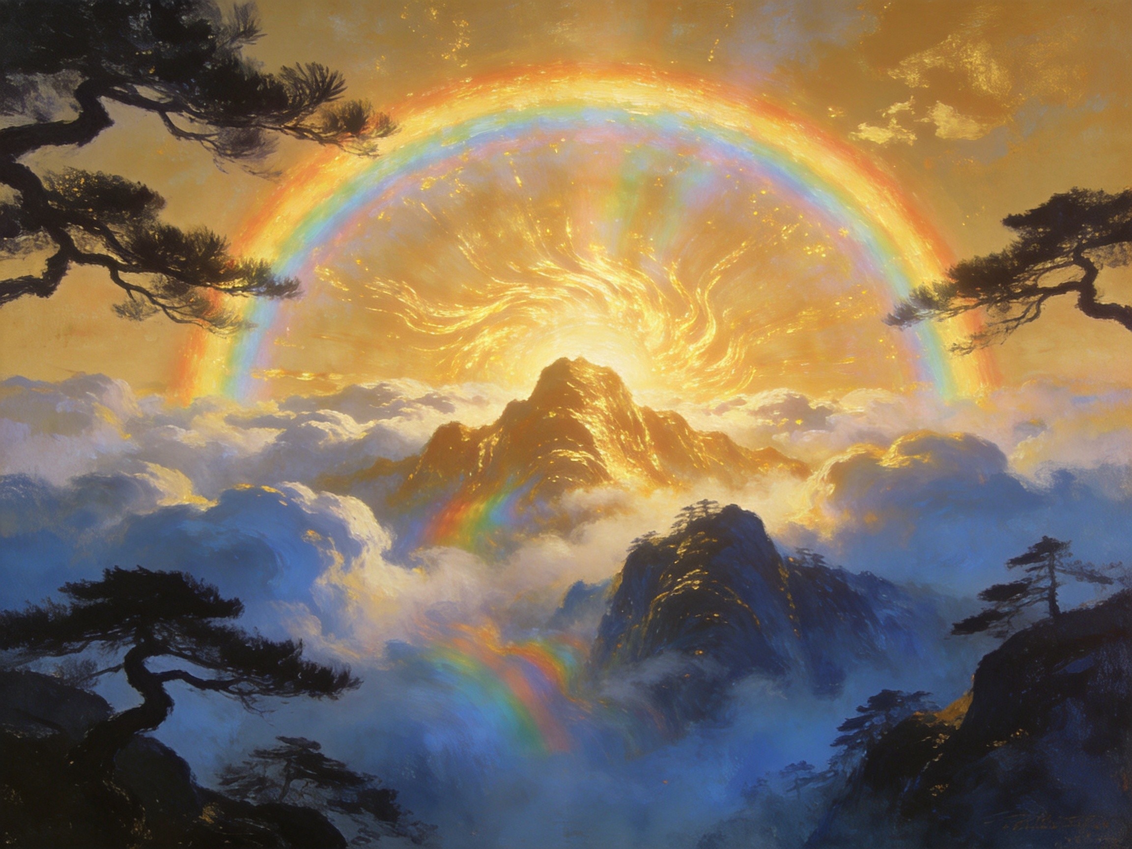 南宫山金顶佛光在云雾中闪耀
