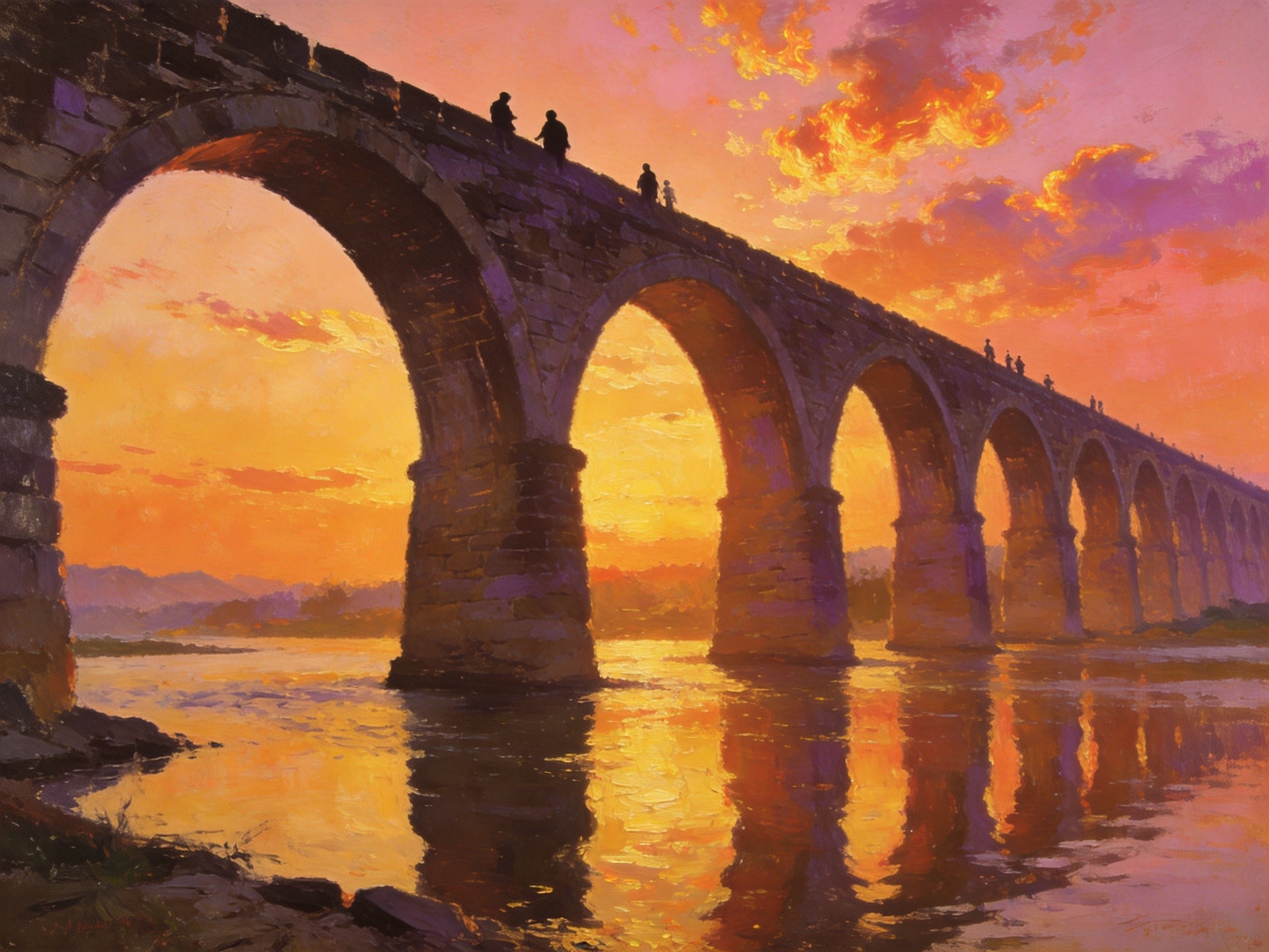 涡河一桥夕照