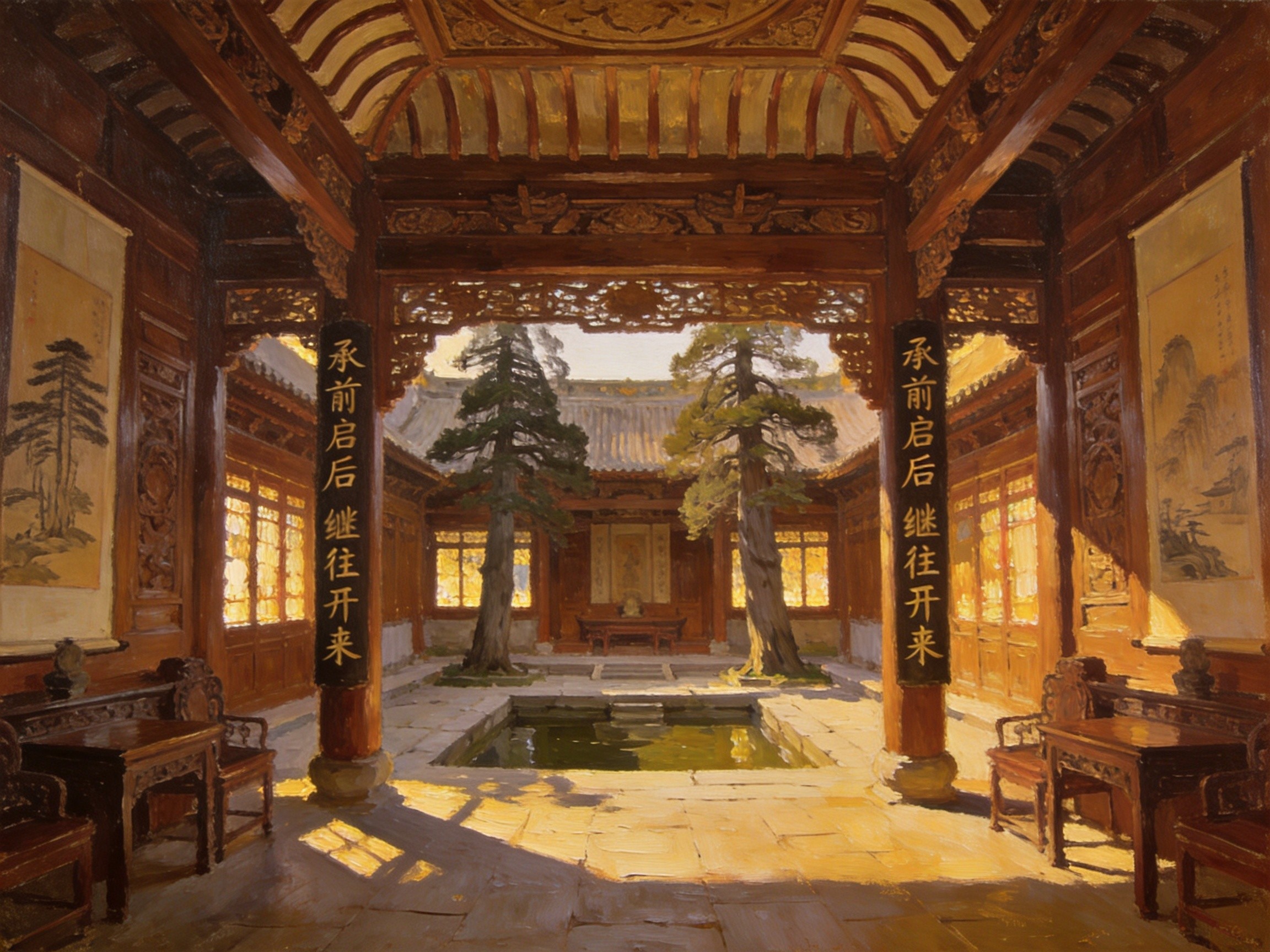 广裕祠内景与南北融合建筑细节