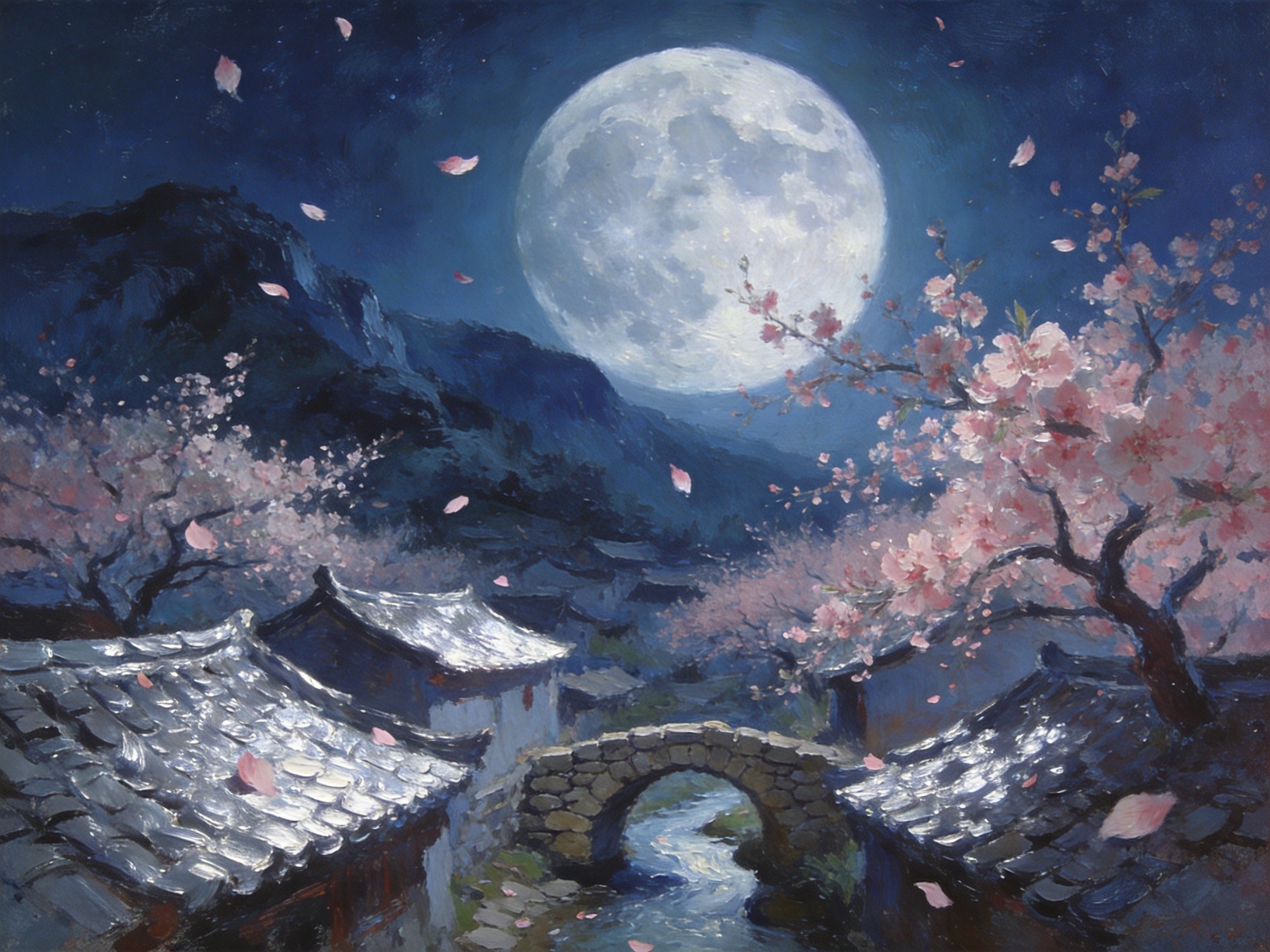 郧西桃源田园夜色