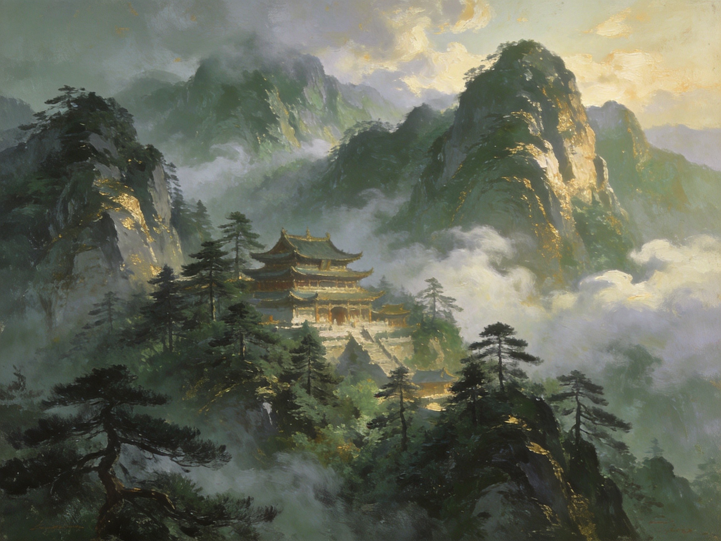 灵空山圣寿寺隐于云中