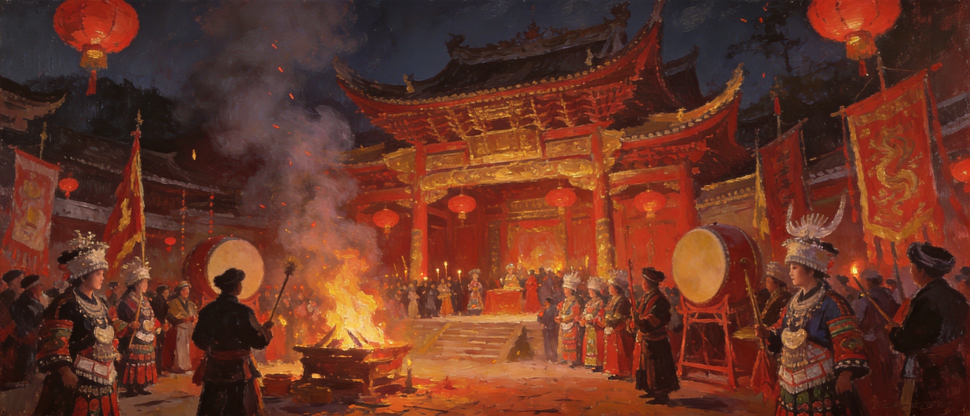 盘牠庙前的苗族祭典盛况