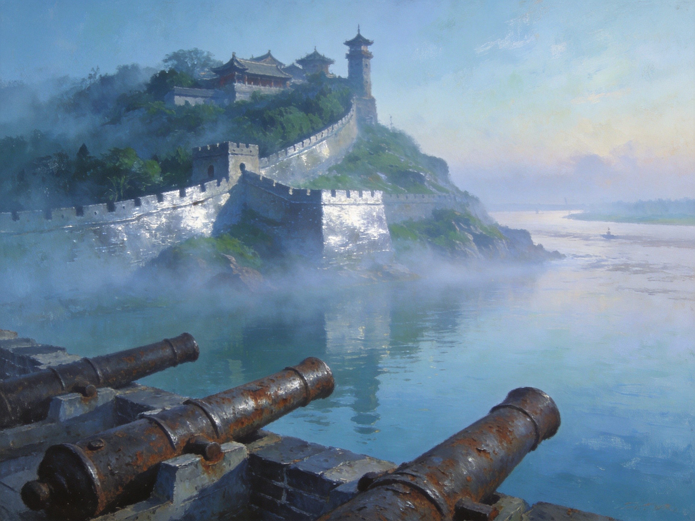 黄山炮台·铁炮临江