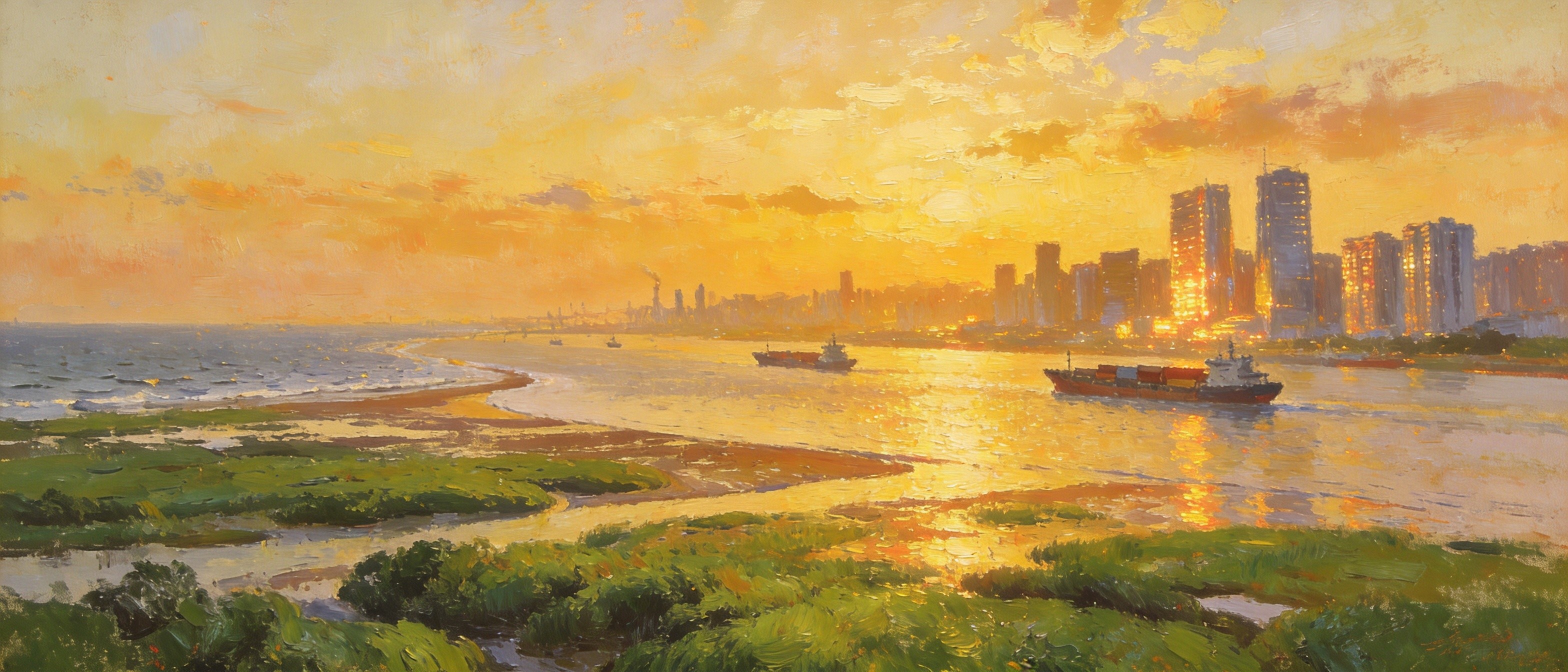 鳌江入海·龙港新城全景
