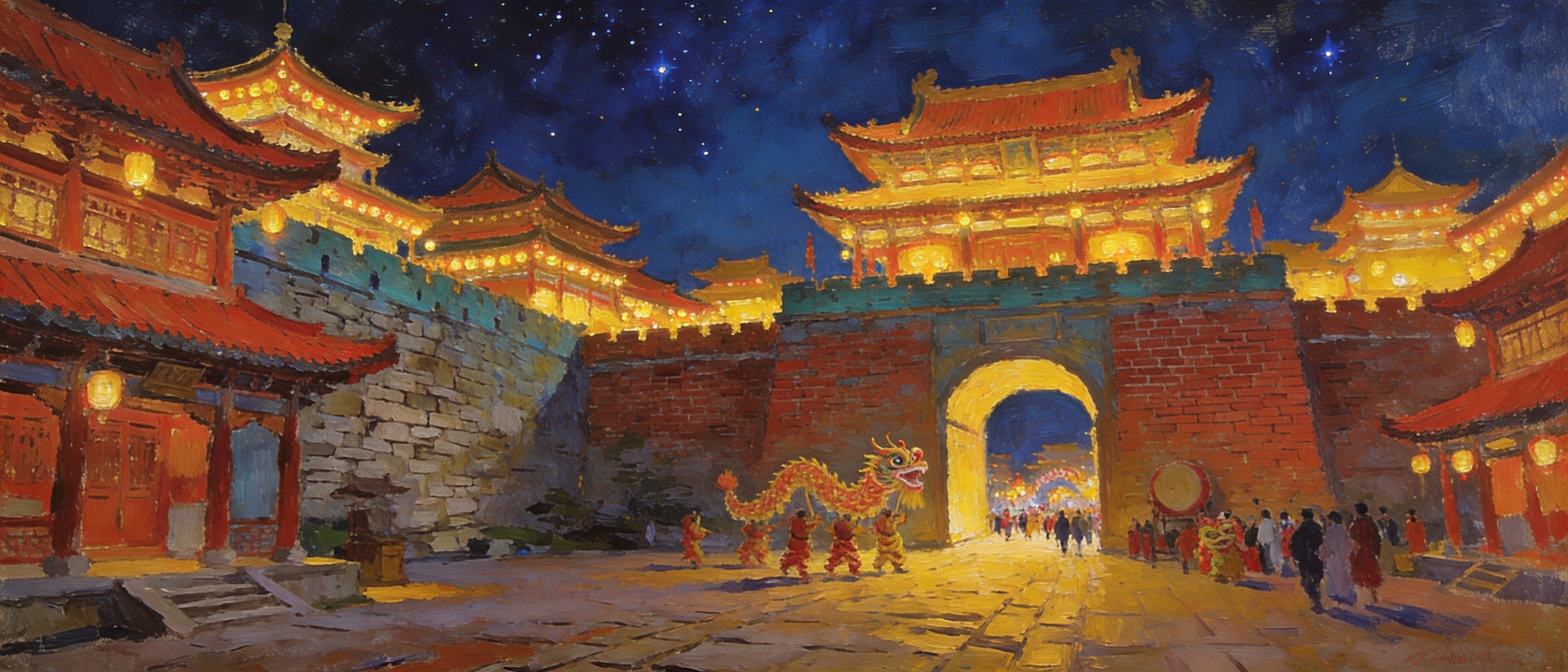 茂德公鼓城夜色辉煌
