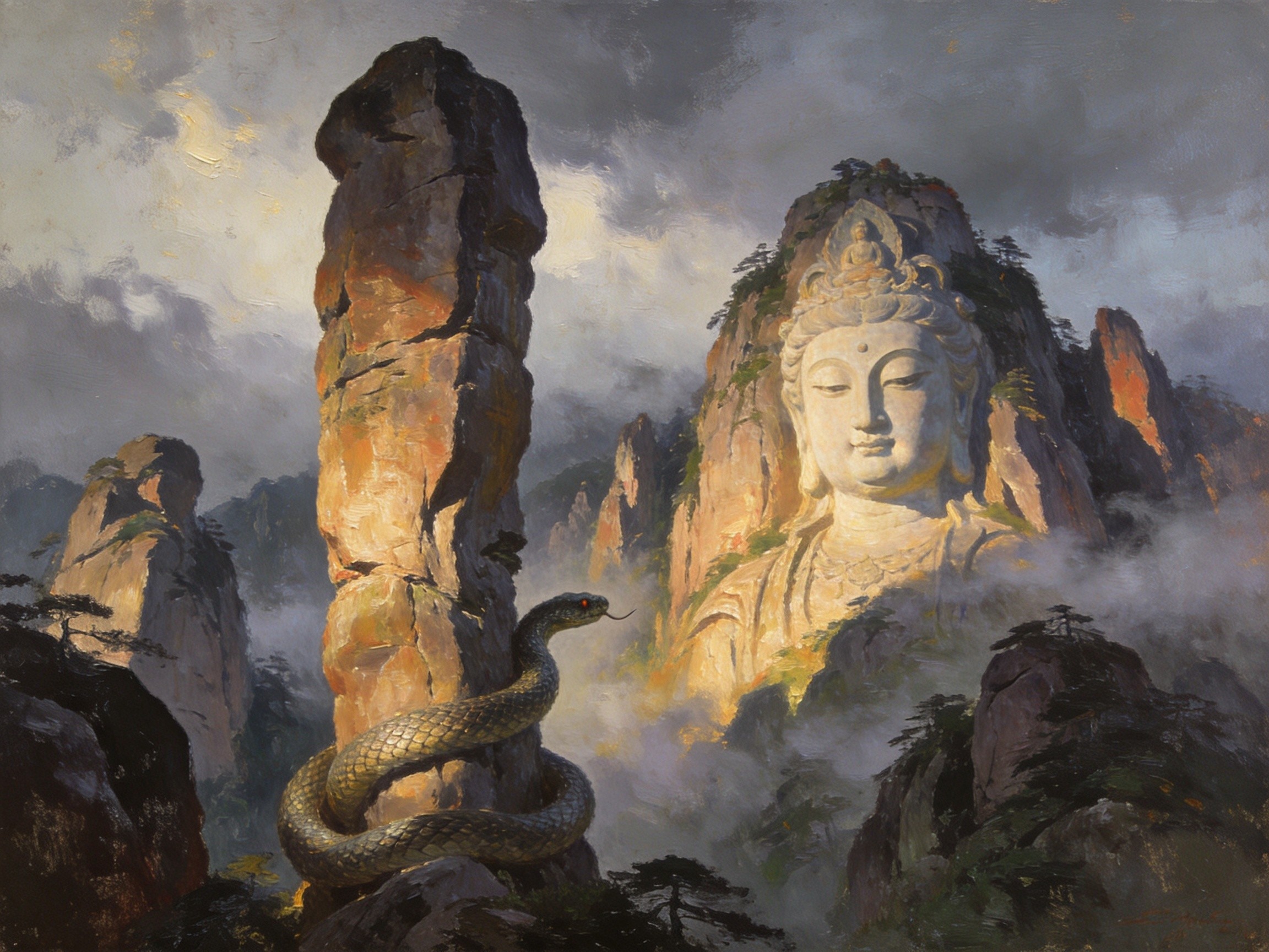 巨蟒出山与东方女神峰