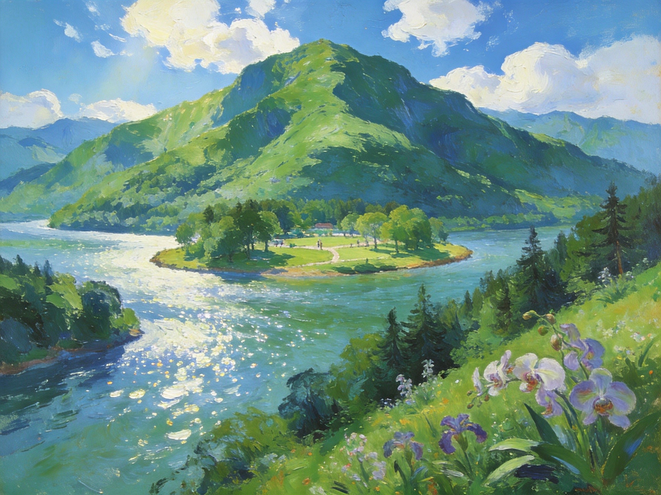 兰荫山色·中洲浮翠