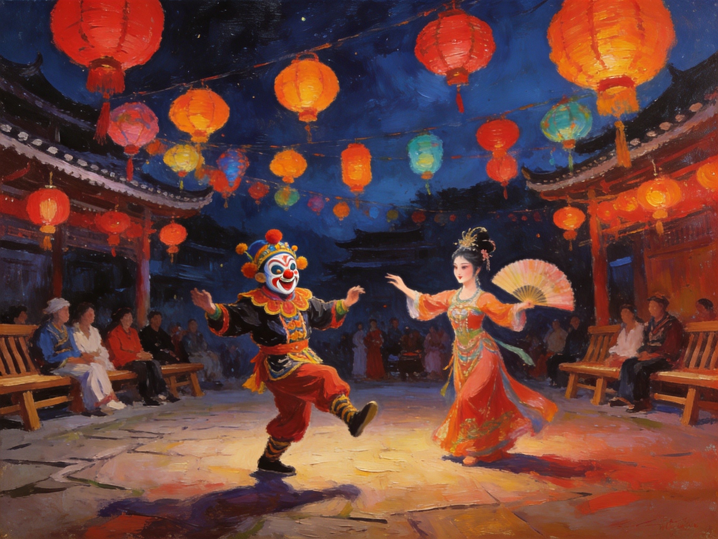 农民画家在橙园中挥毫创作