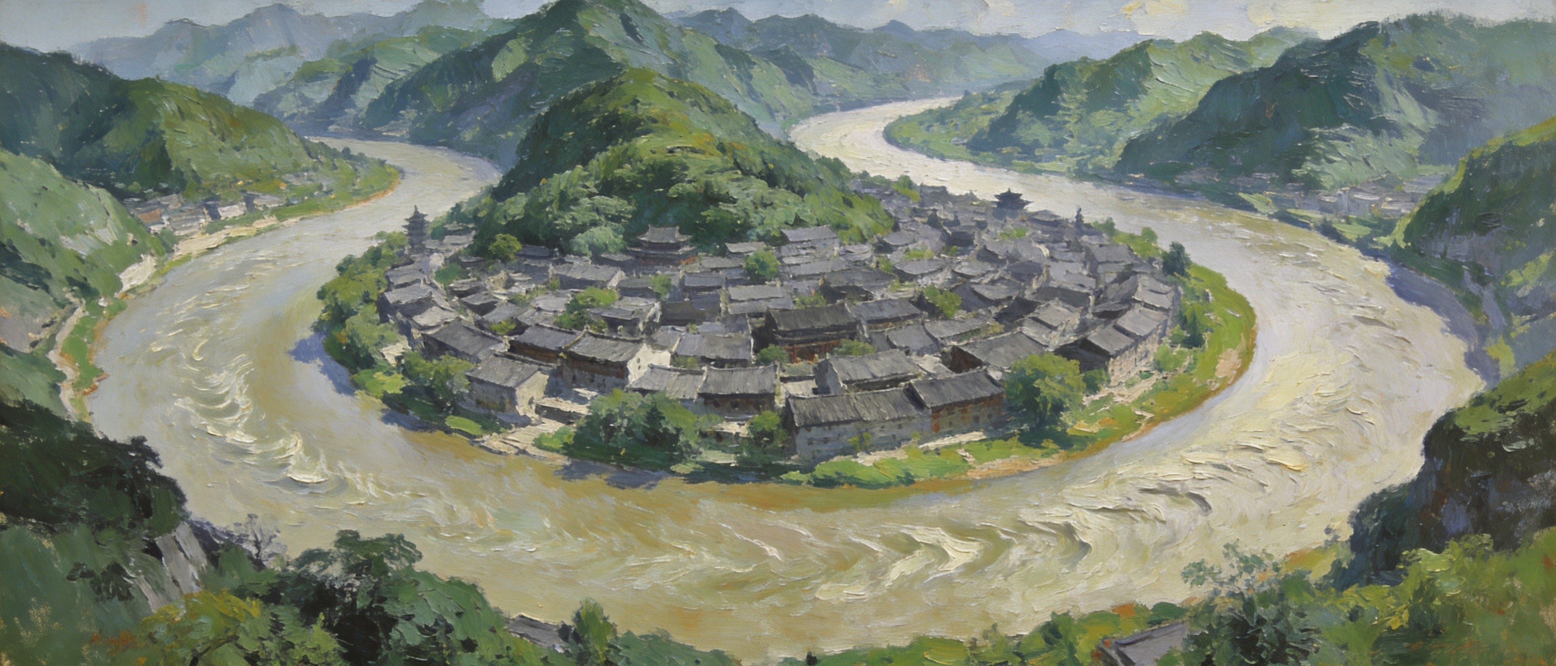 嘉陵江抱城三面