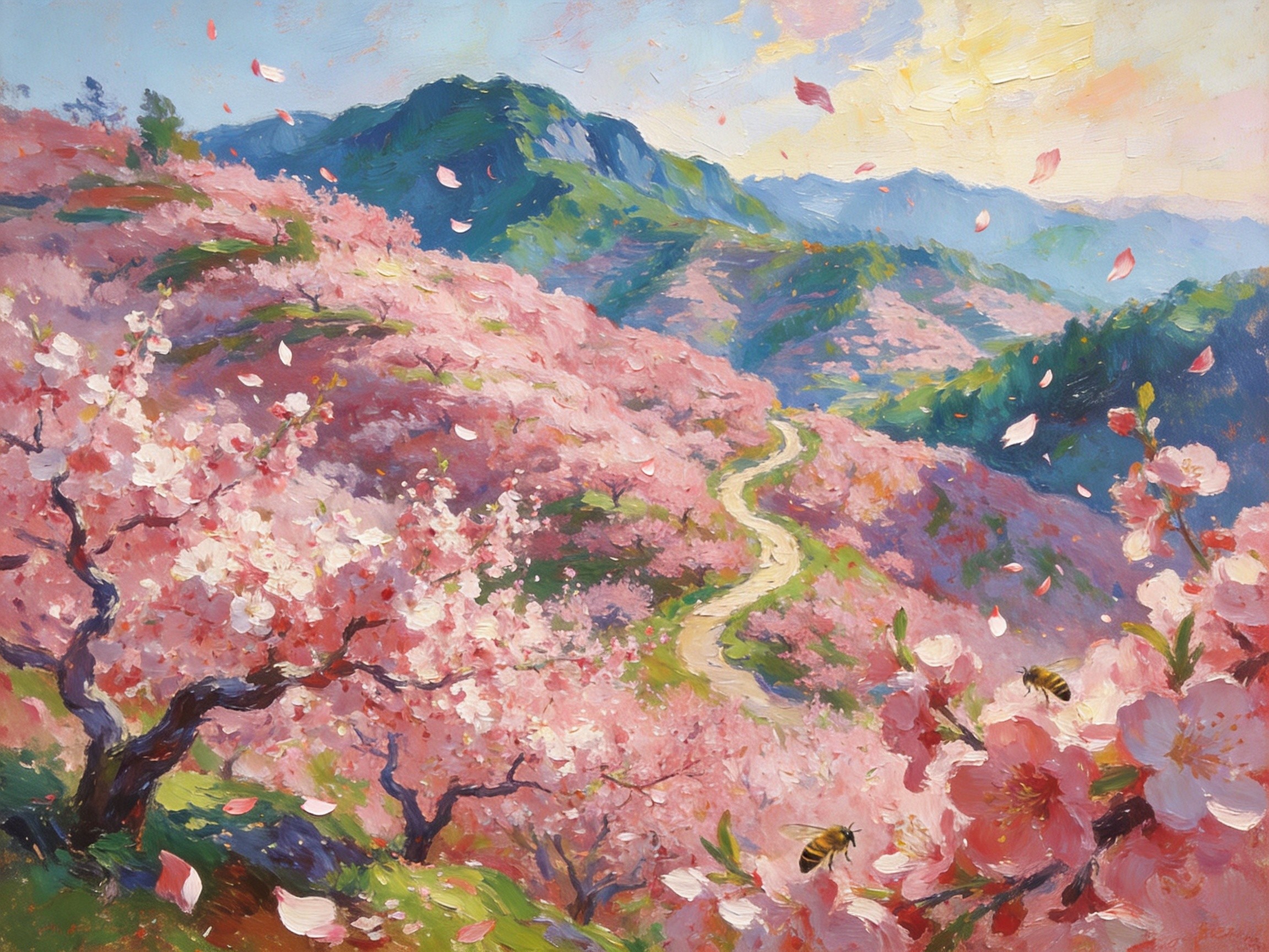 九仙桃花漫山遍野