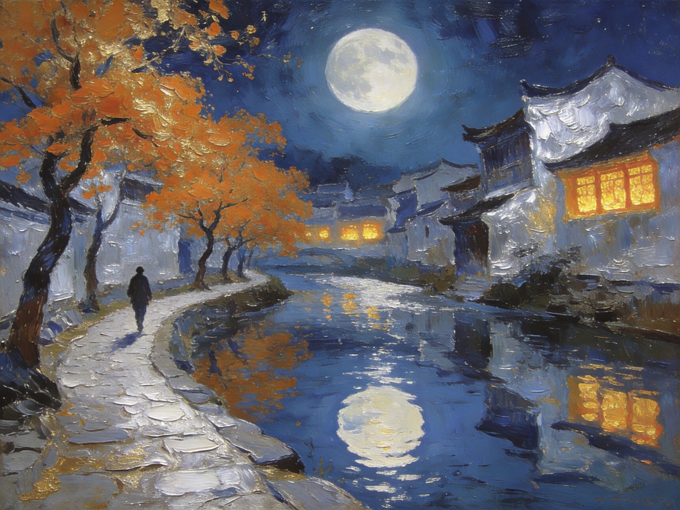月下九洲江归乡路