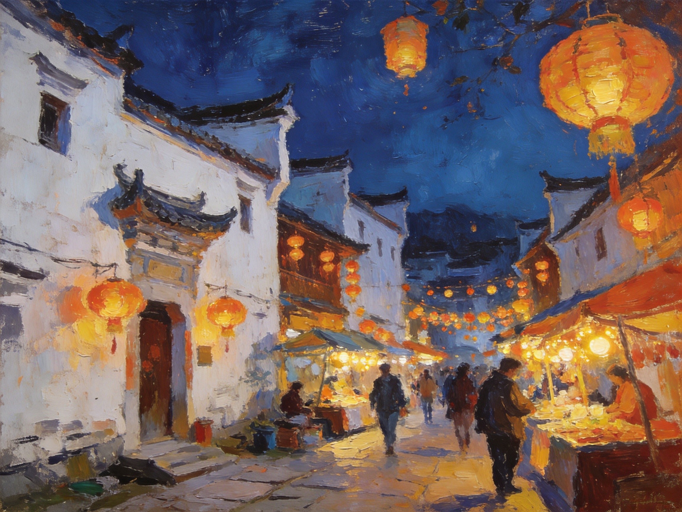 莫愁村夜景灯火