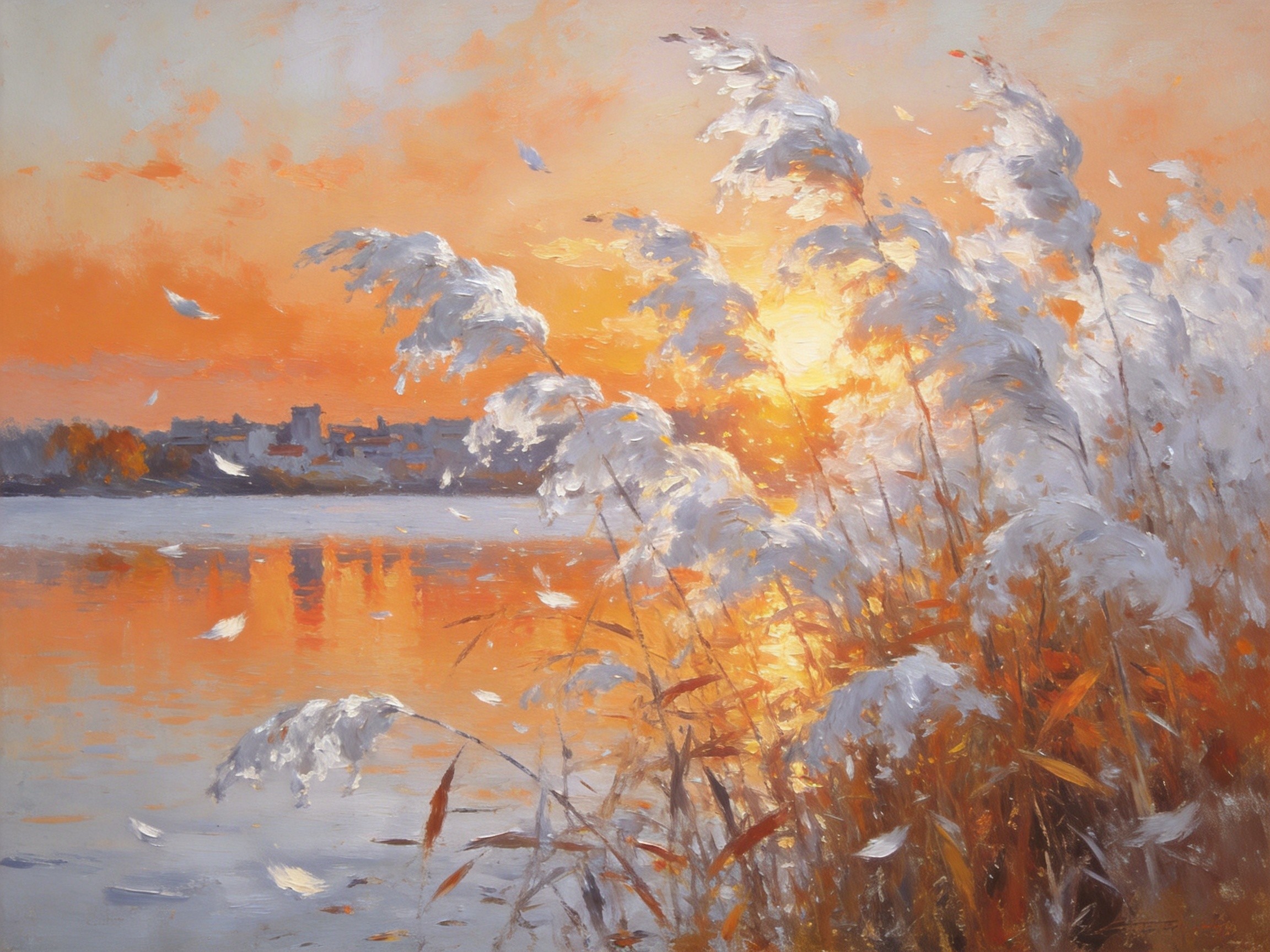 硕项湖深秋芦花如雪