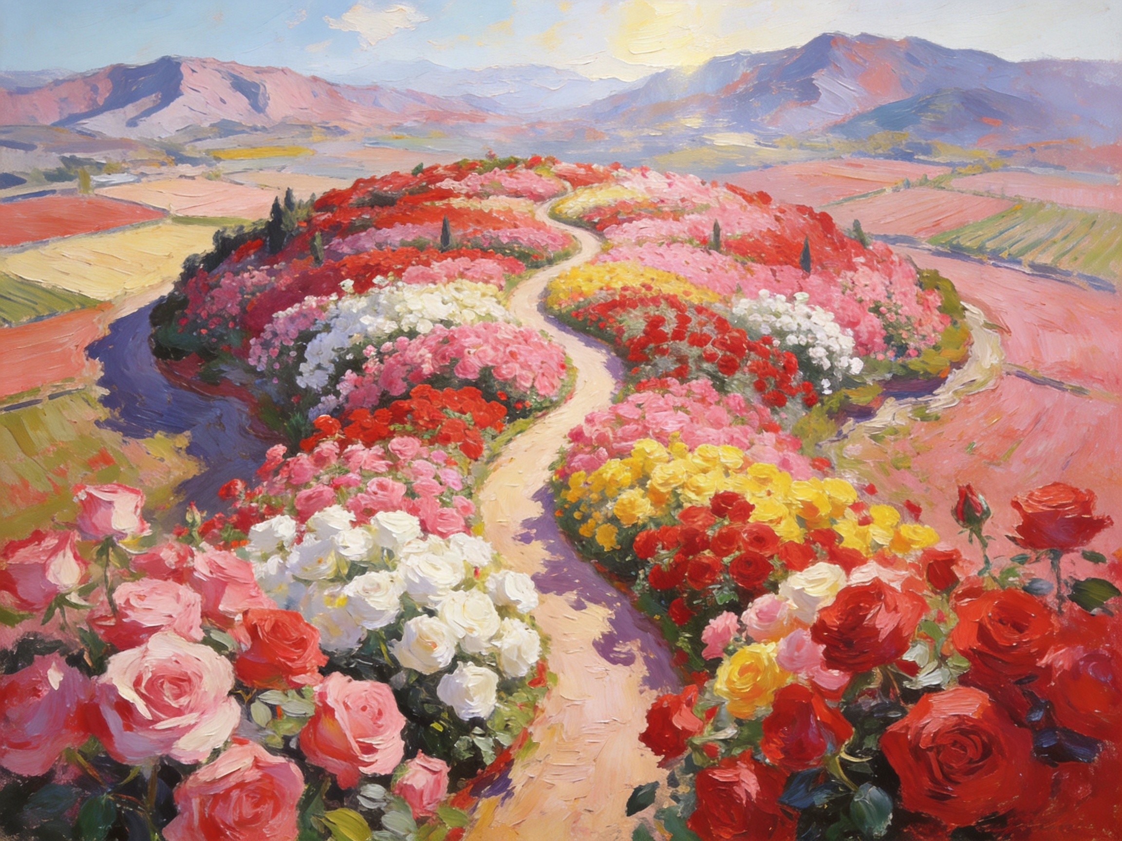 西来村玫瑰岛的花海浪漫