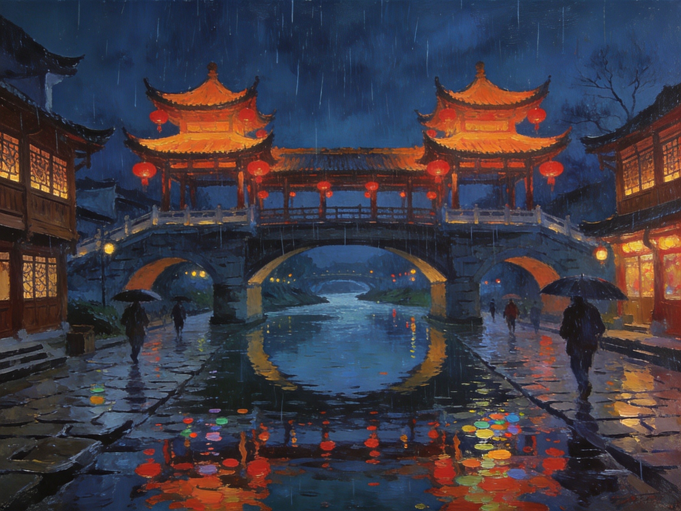 万里桥映灯火