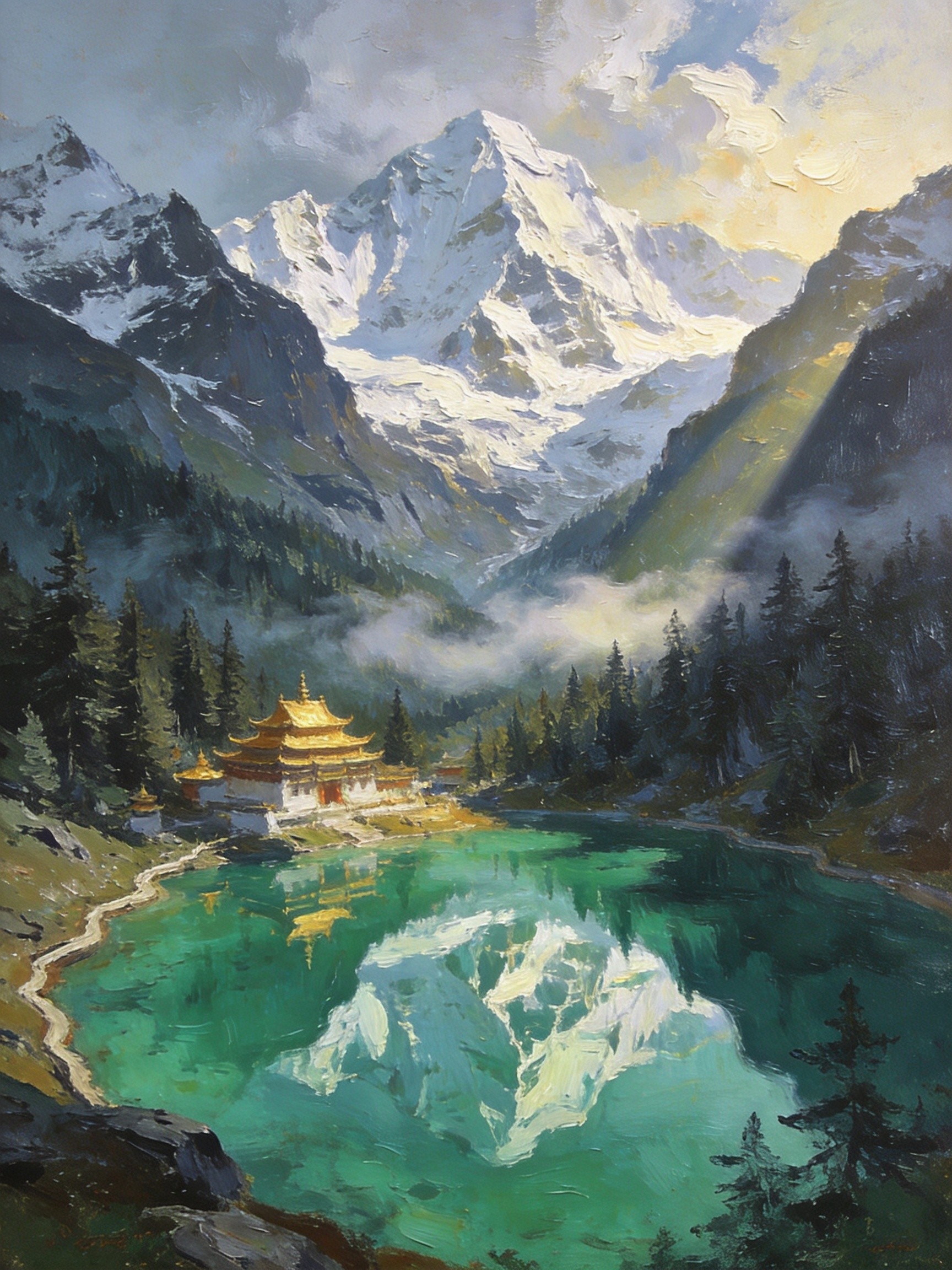 措卡湖如镜照天