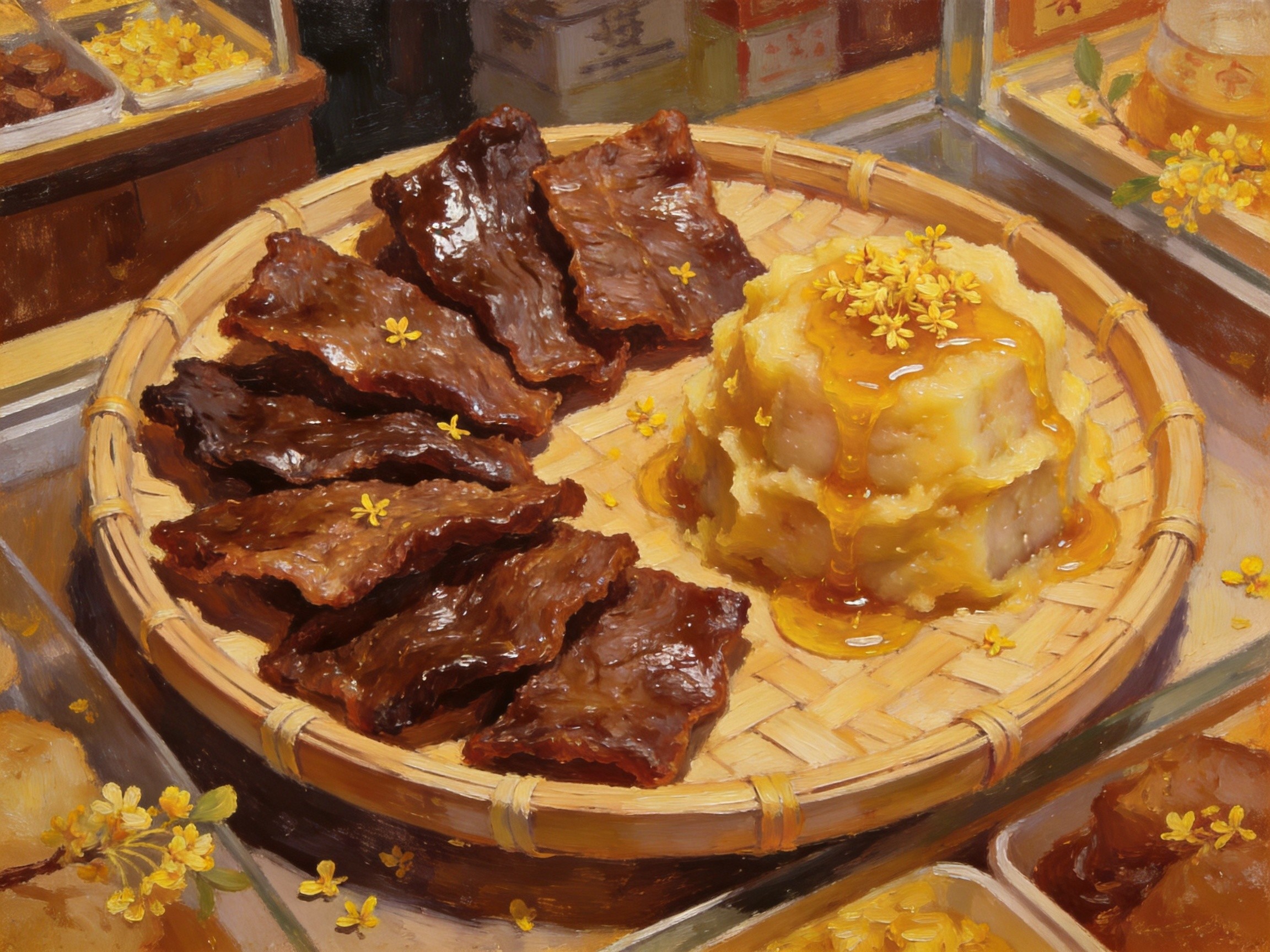 靖江猪肉脯与香沙芋