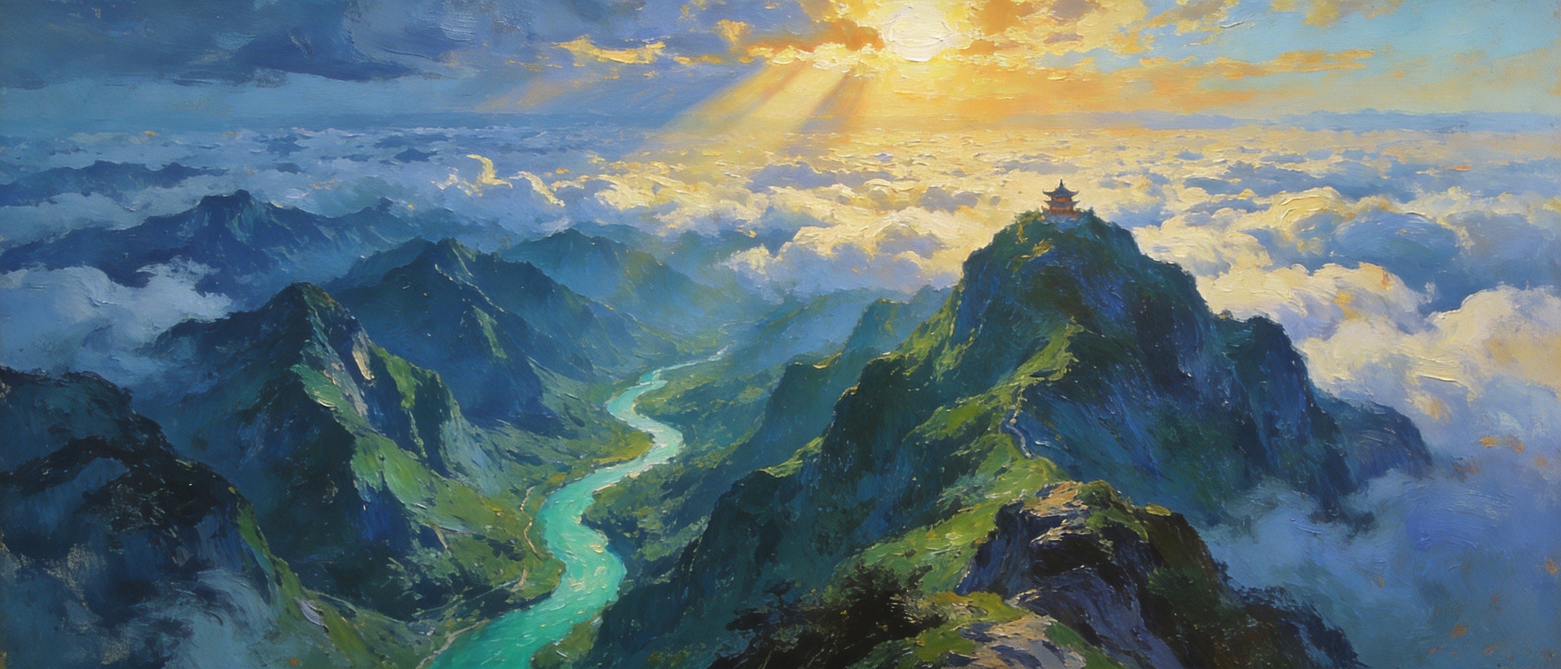 罗浮山飞云顶远眺东江