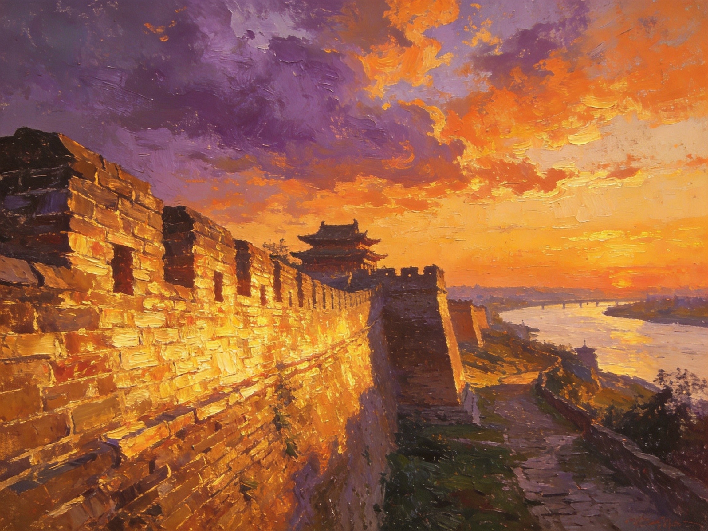 楚皇城遗址夕阳