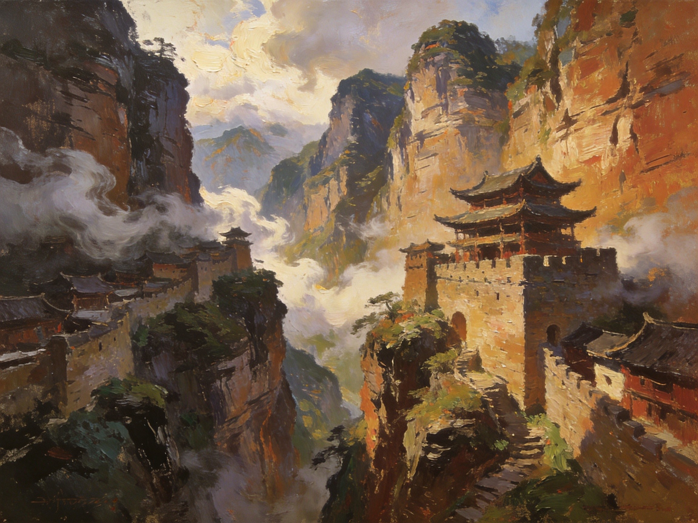 鱼木寨绝壁环抱，土家山寨隐于云中