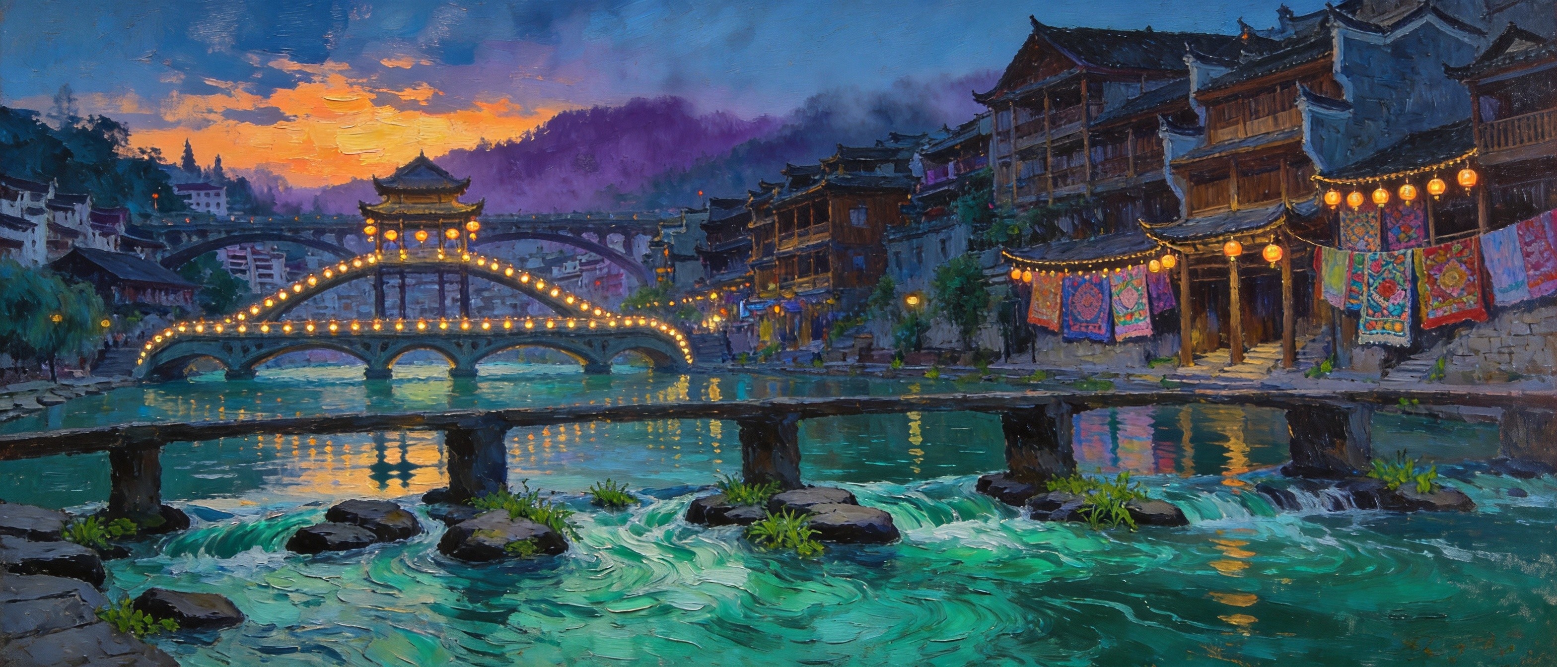 南方长城苗疆边墙的山脊全景