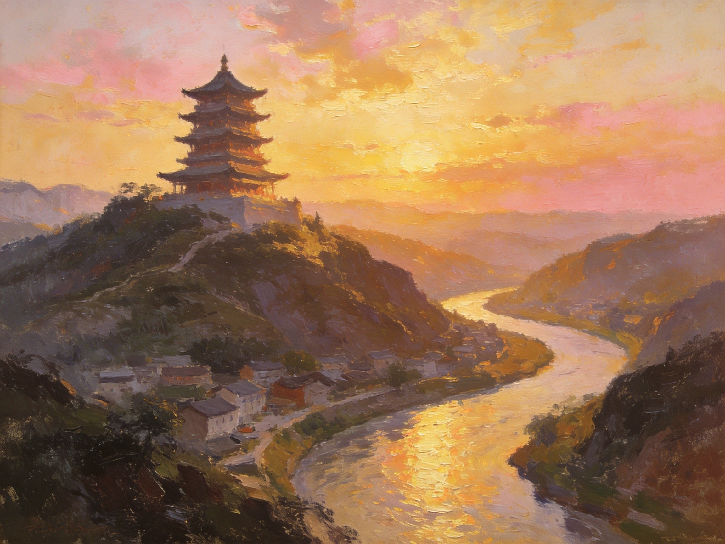 西岗古塔俯瞰拒马