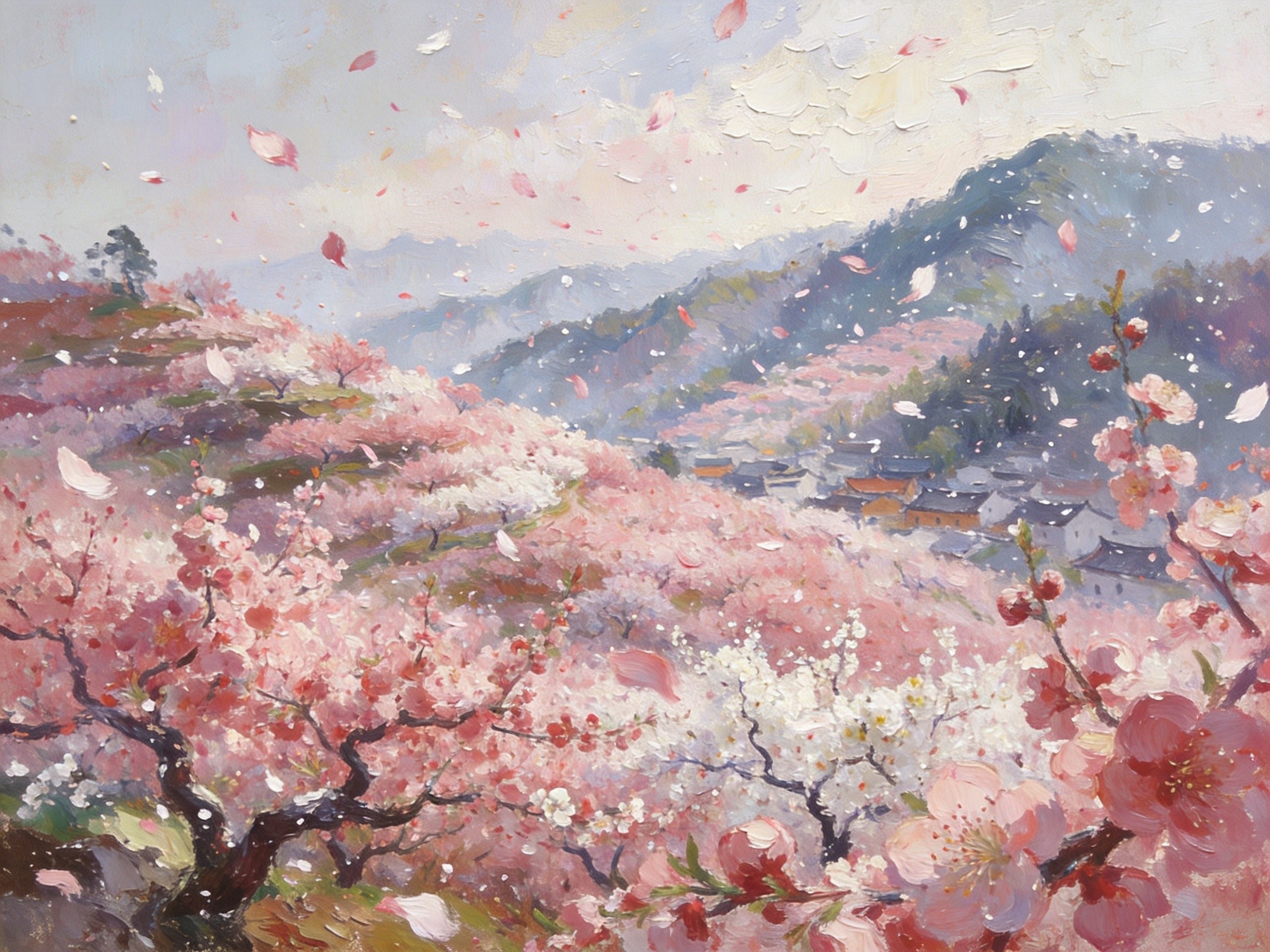 九峰山桃李花海