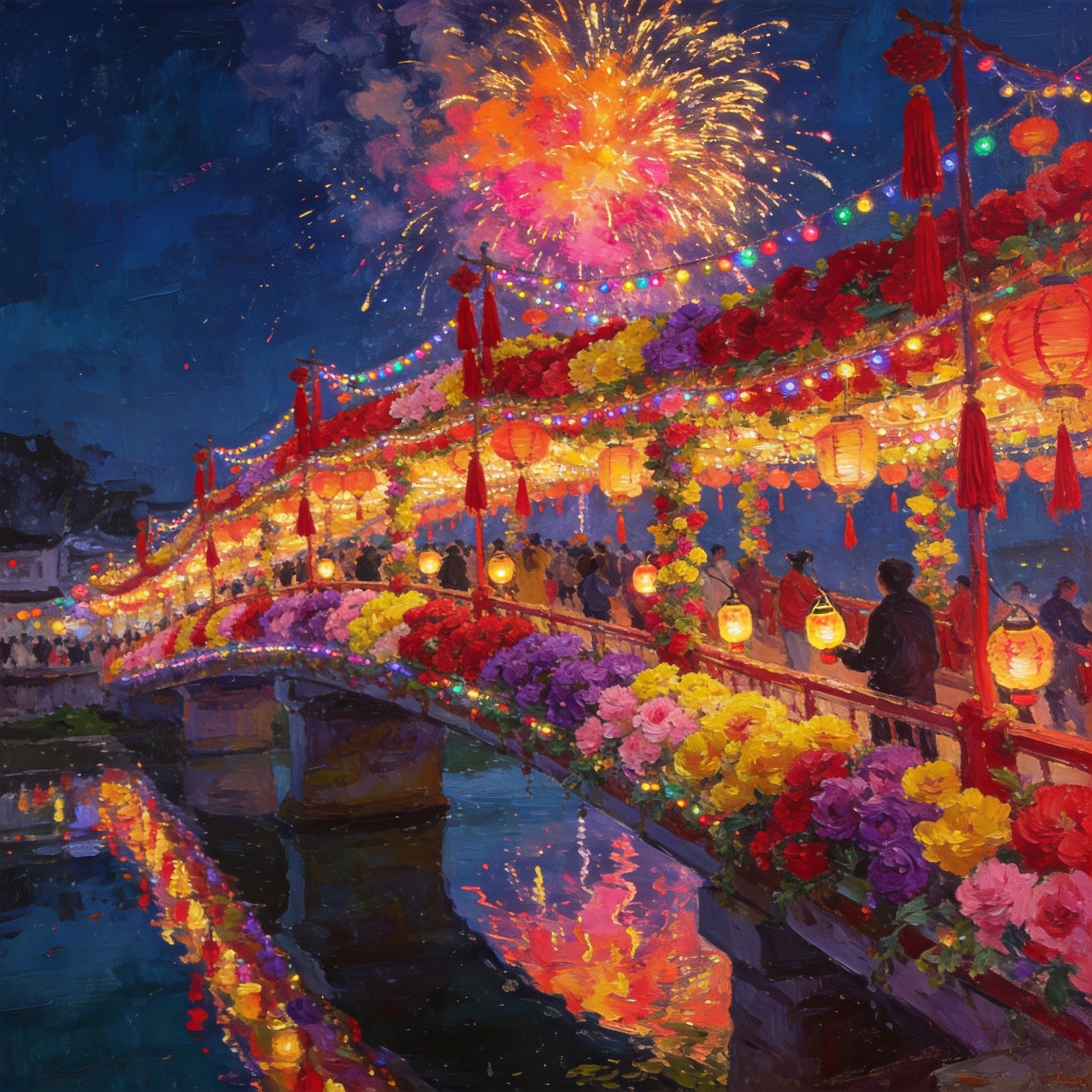 元宵花桥灯火辉煌