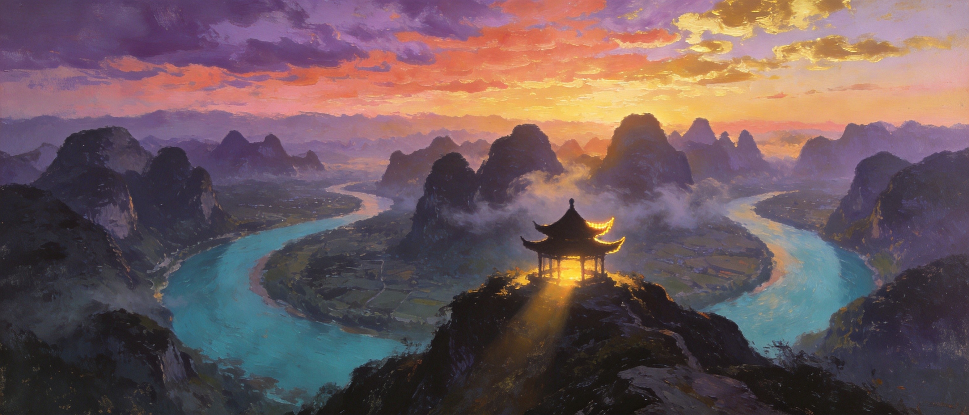 天福山望红水河，醉在桐花梦里