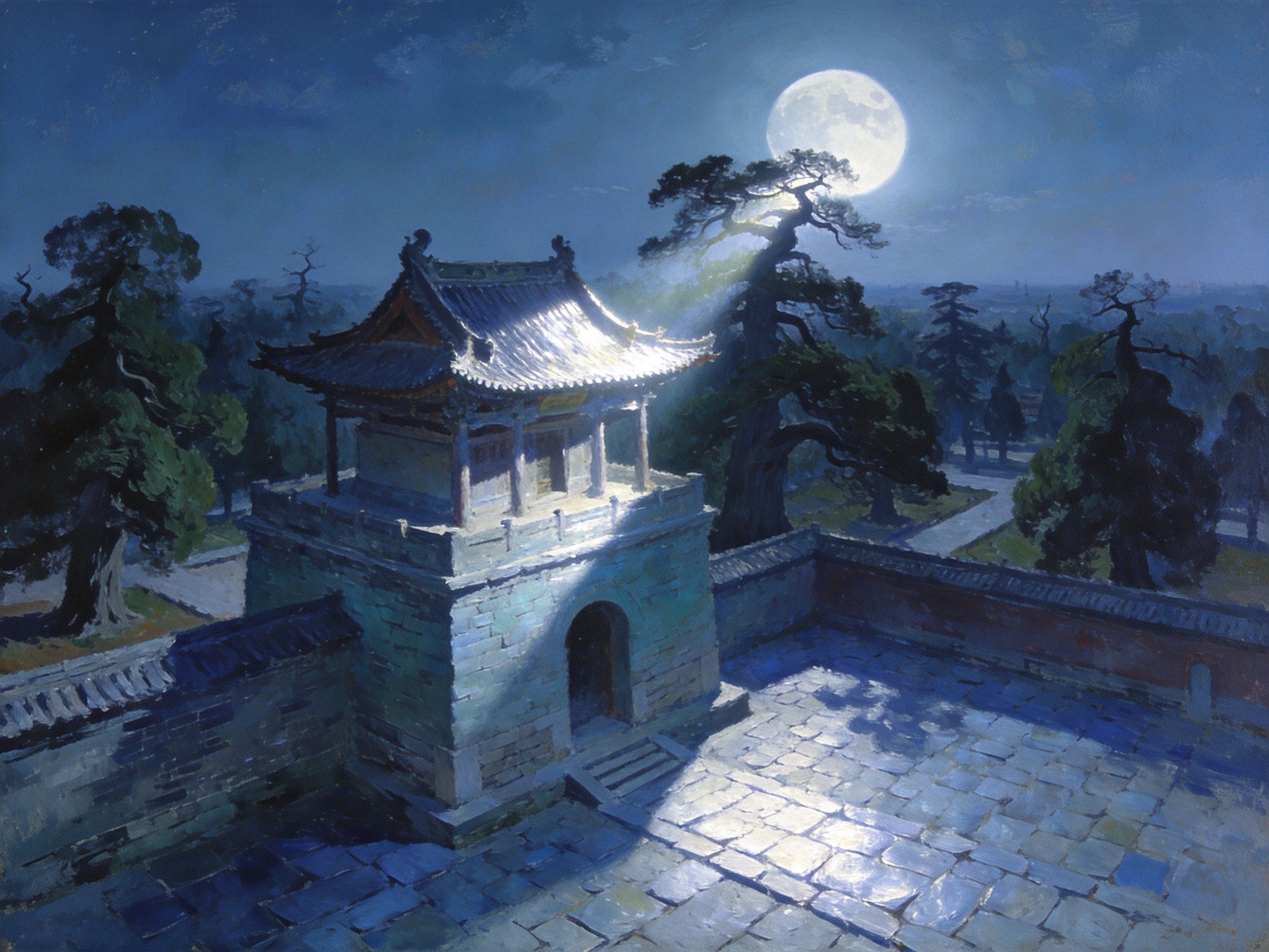 汤阴月夜古城
